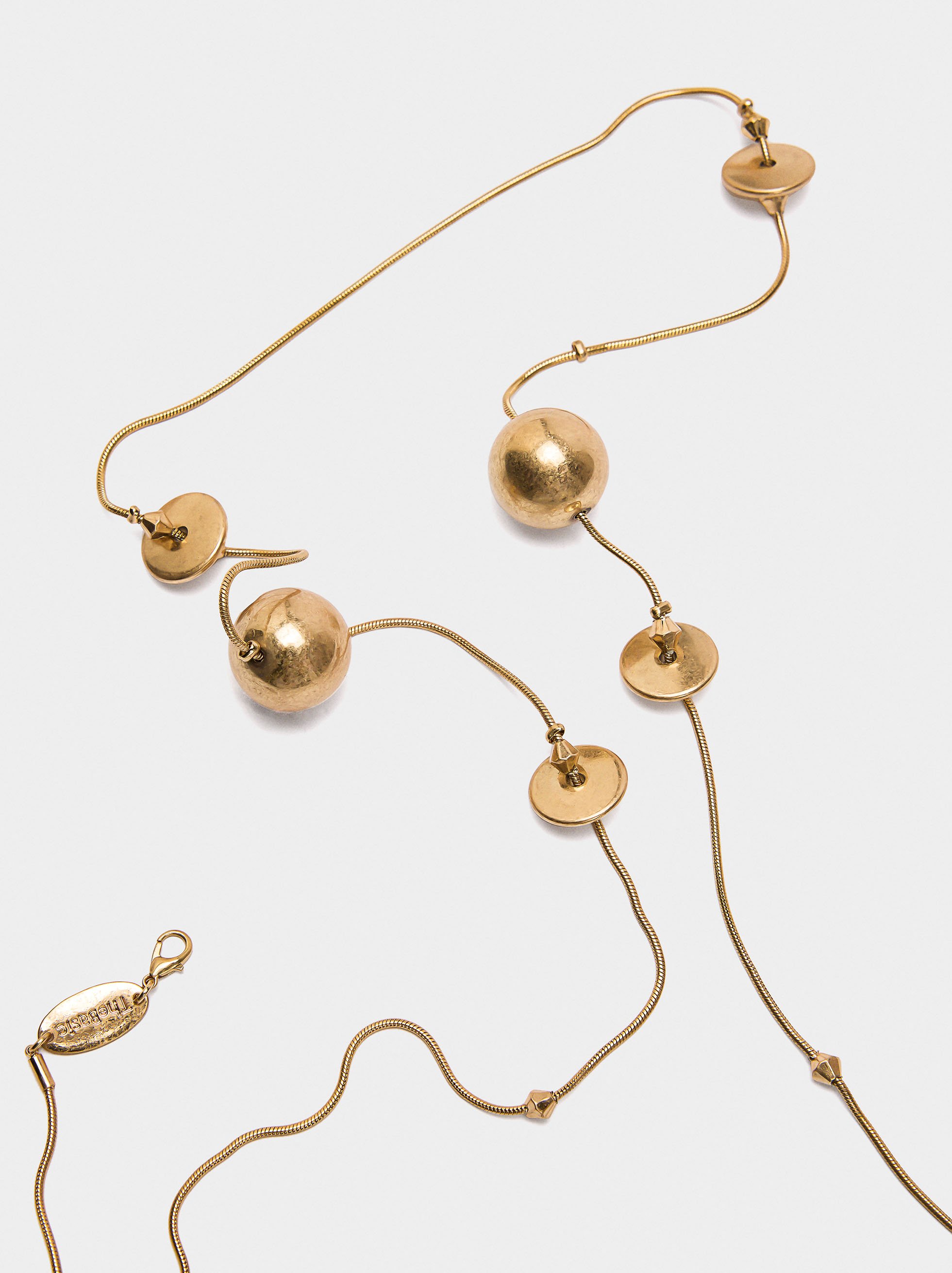 Snake chain necklace with spheres image number 1.0