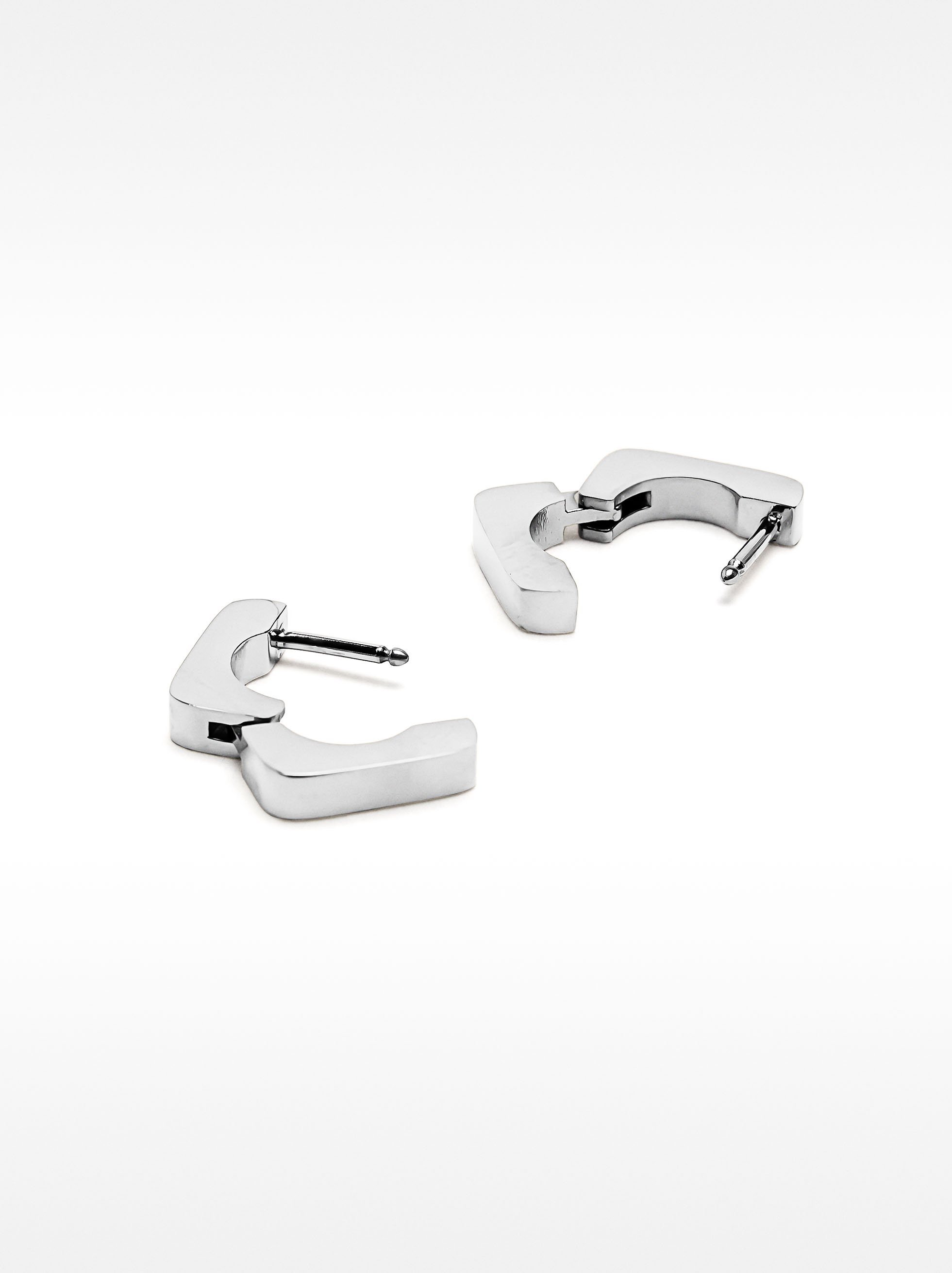 Square hoop earrings – stainless steel image number 2.0