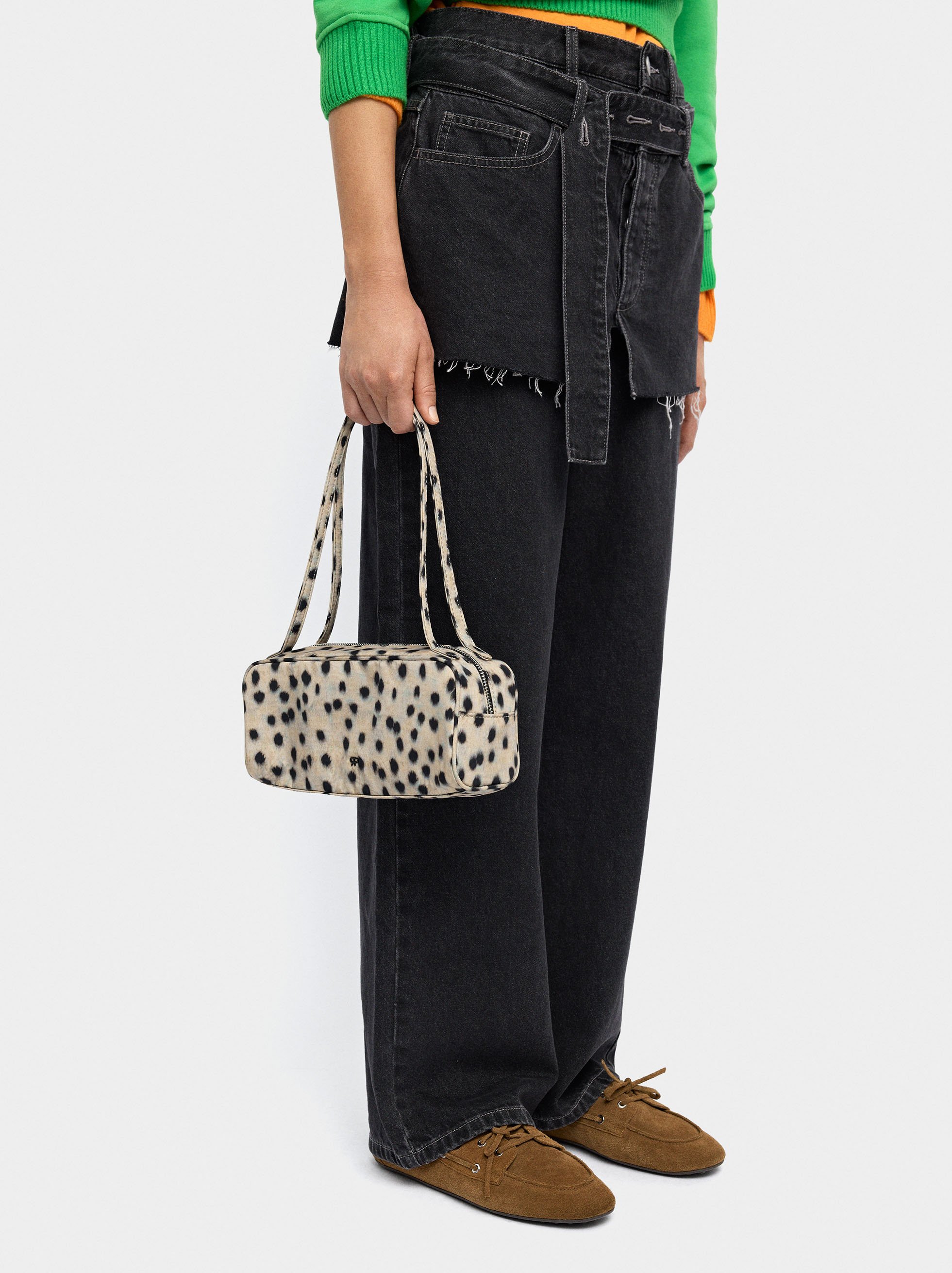 Sac à épaule en nylon imprimé animal image number 0.0