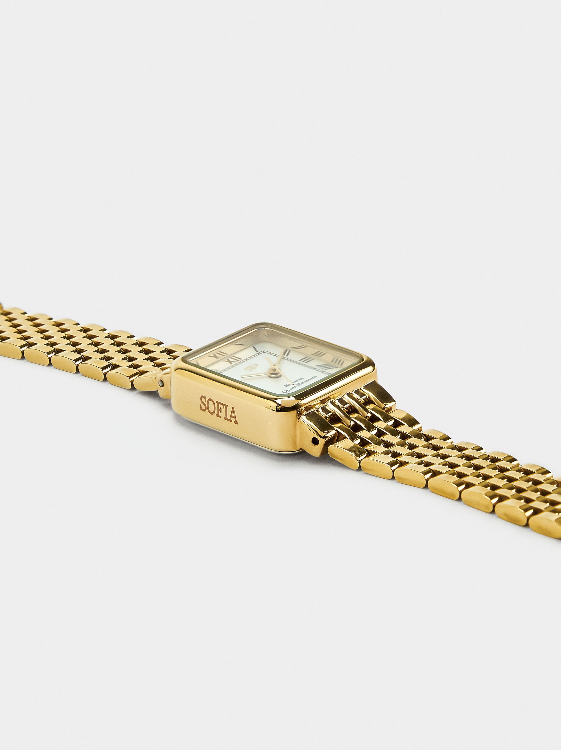 Rellotge quadrat amb bra&ccedil;alet d&rsquo;acer inoxidable image number 1.0