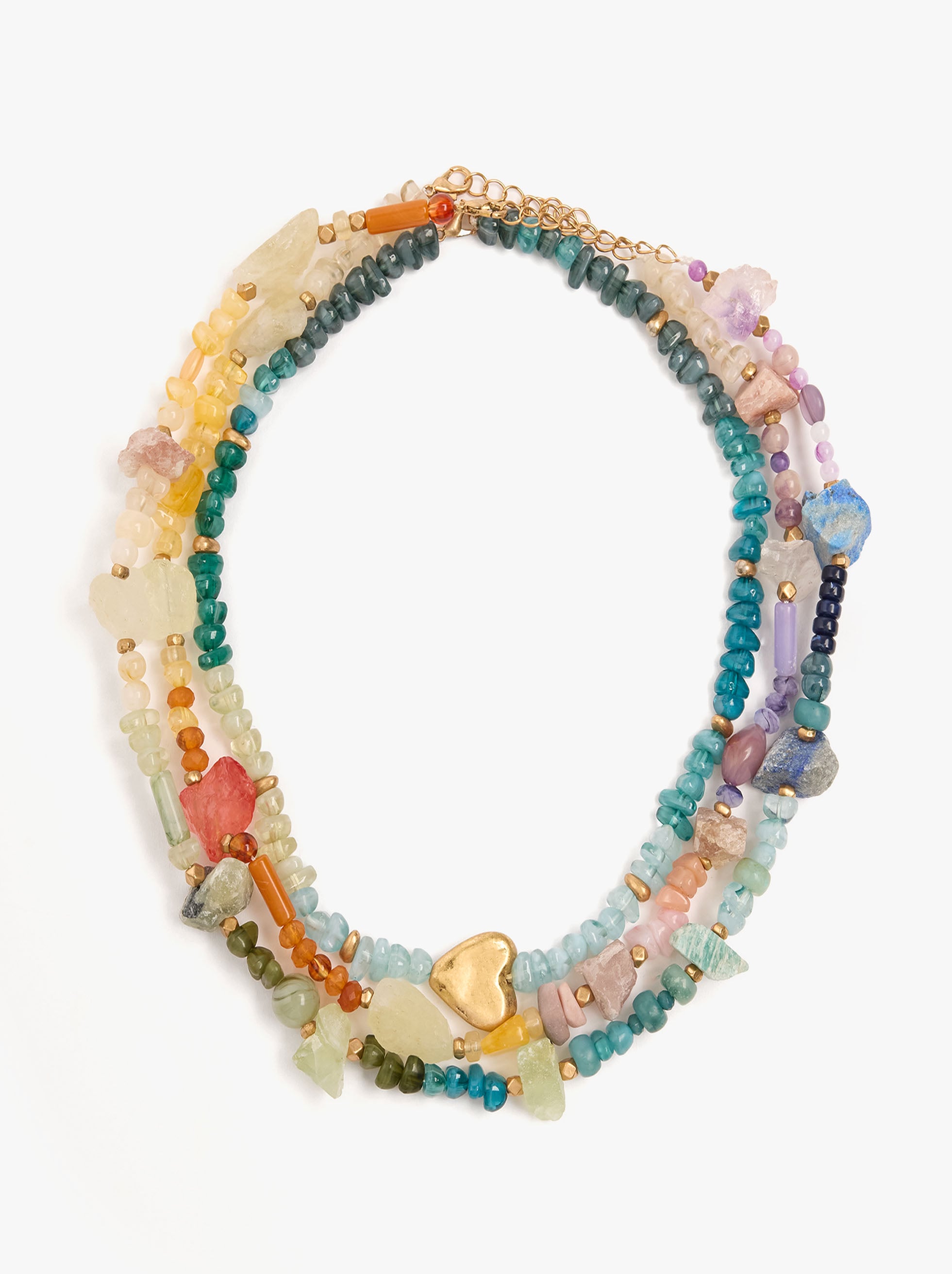 Set of multicolor necklaces with stones image number 0.0