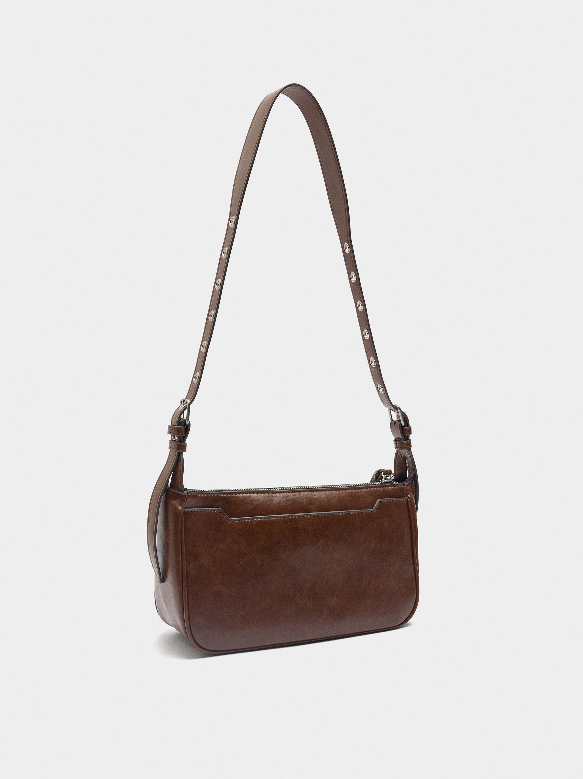 Shoulder bag with studded strap M image number 2.0
