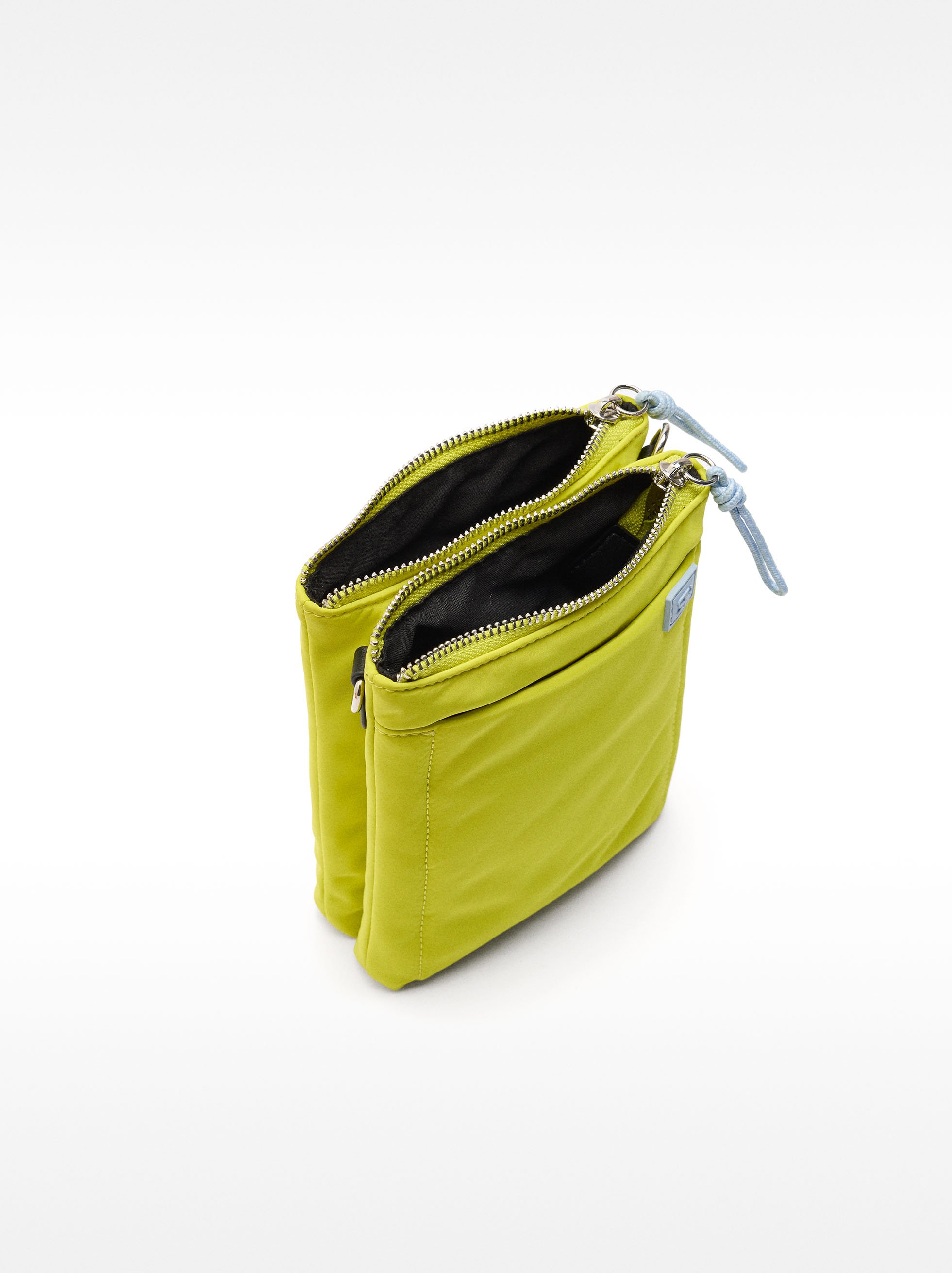 Borsa a tracolla incrociata doppia in nylon image number 3.0