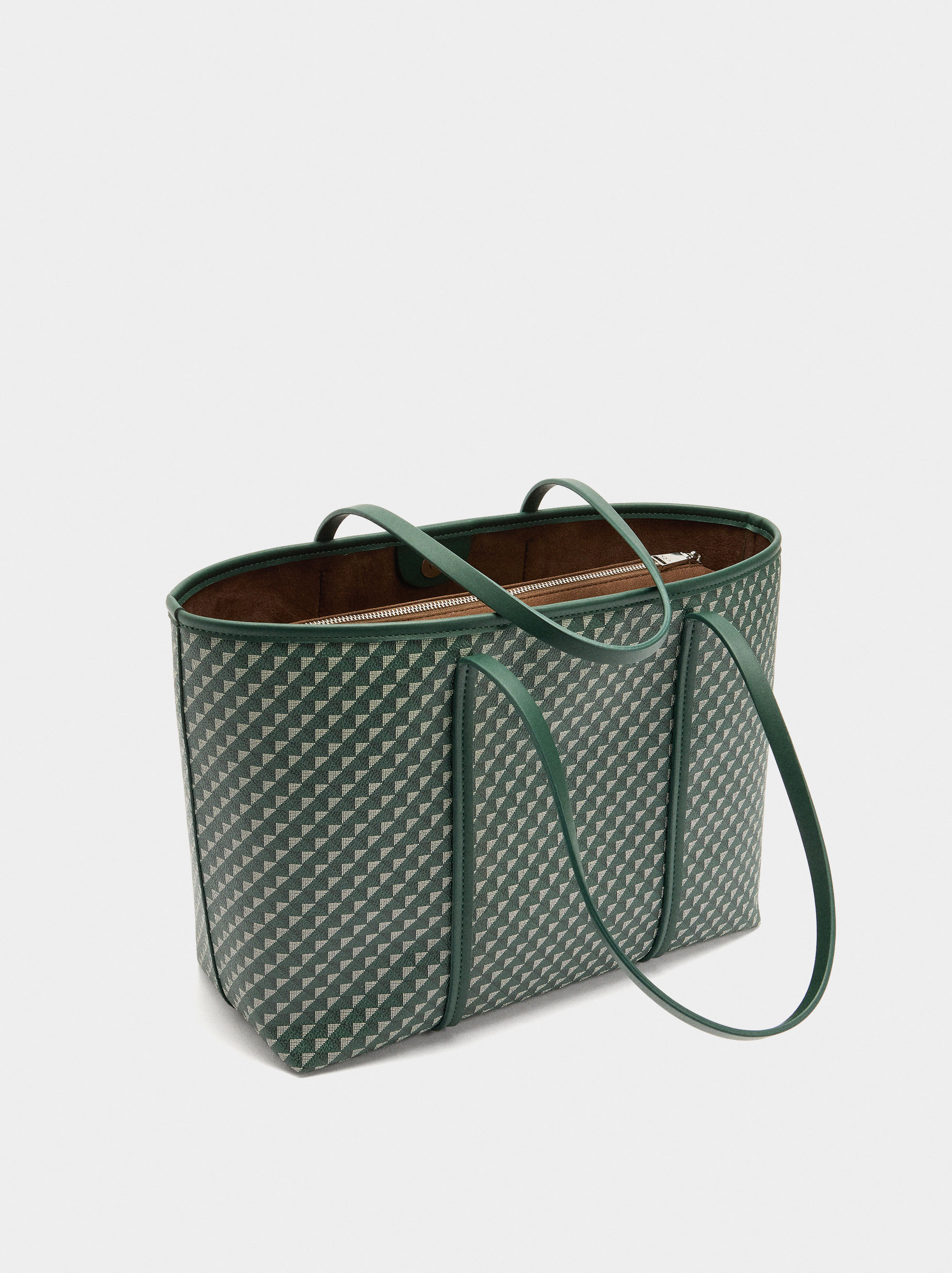 Sac shopper imprimé avec pochette amovible image number 4.0