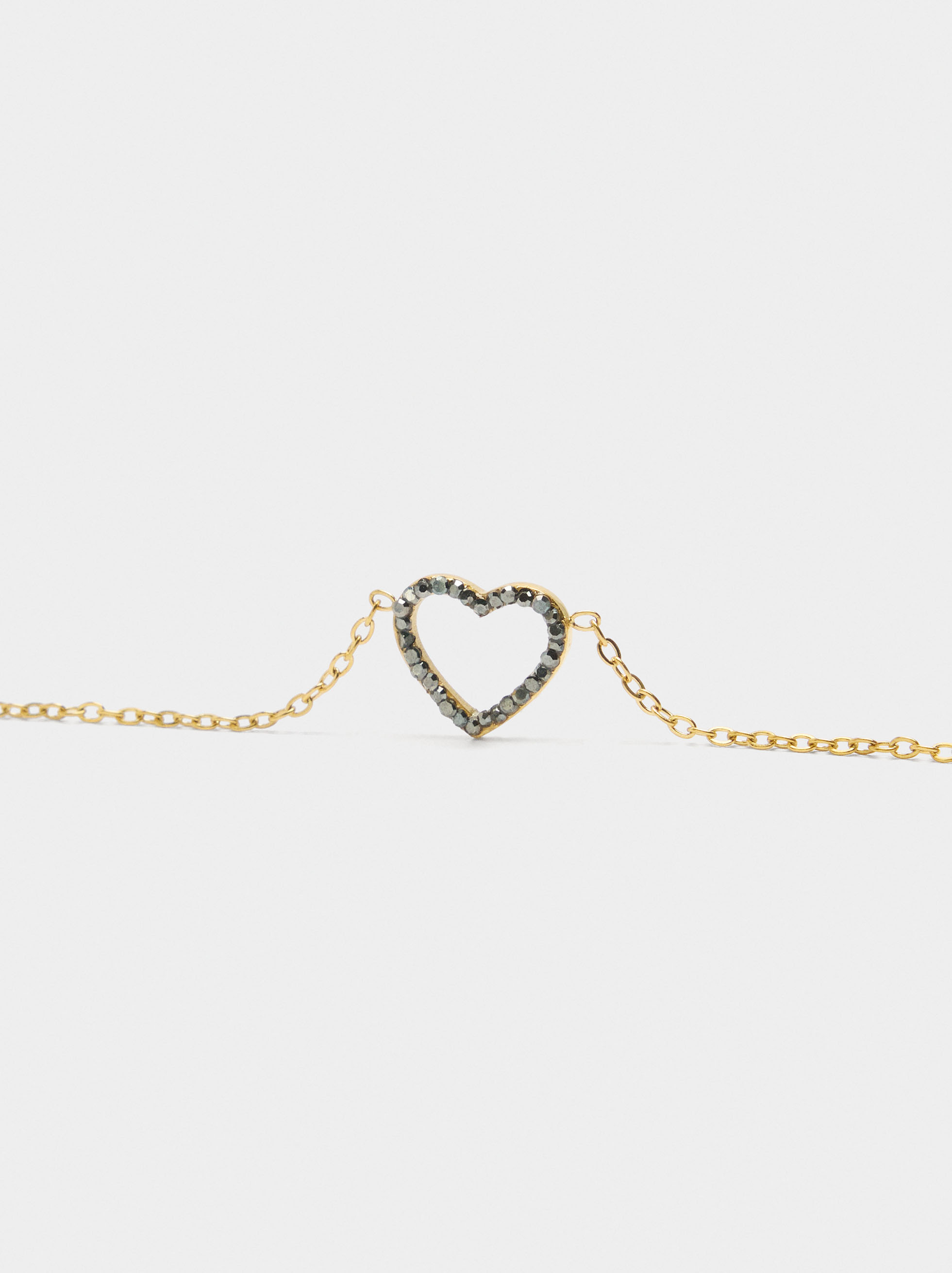 Necklace with heart pendant - stainless steel image number 1.0