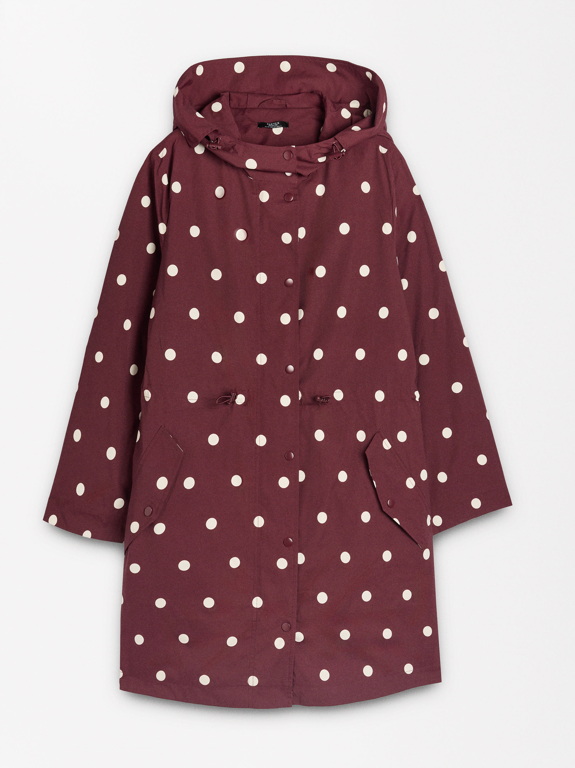 Polka dot parka with hood image number 4.0