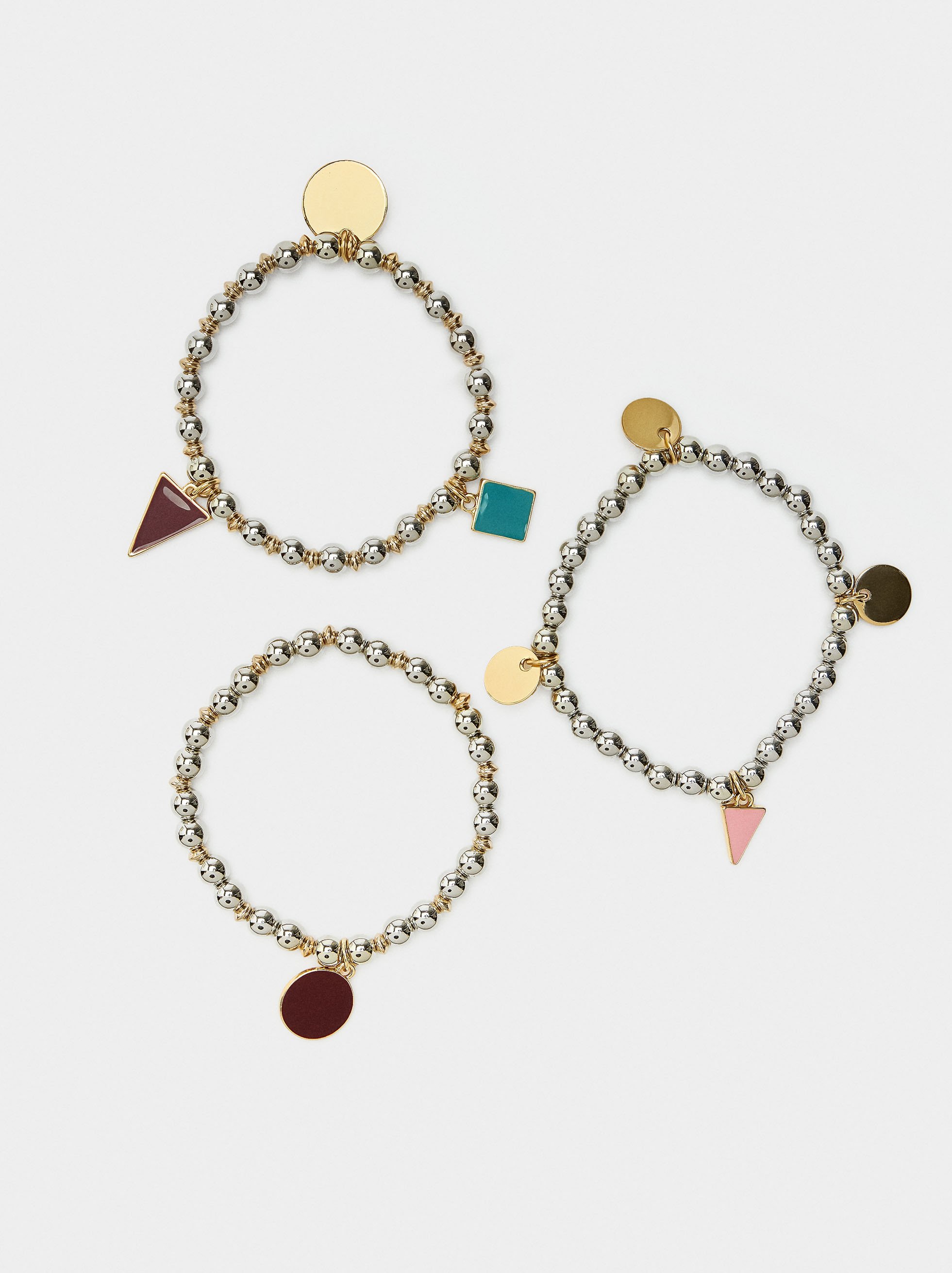 Set of elastic bracelets with charms image number 2.0
