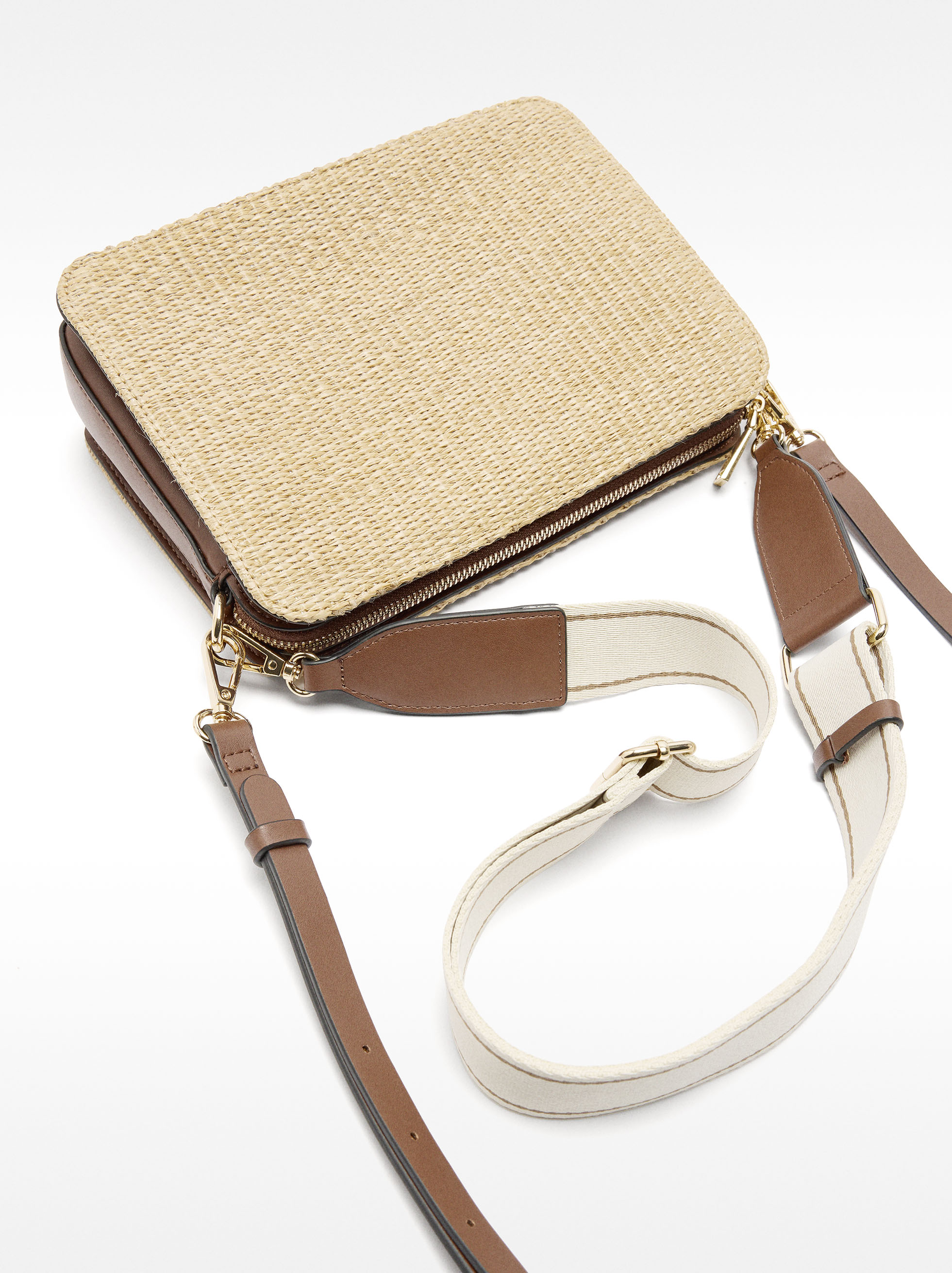 Rectangular crossbody bag raffia effect image number 2.0
