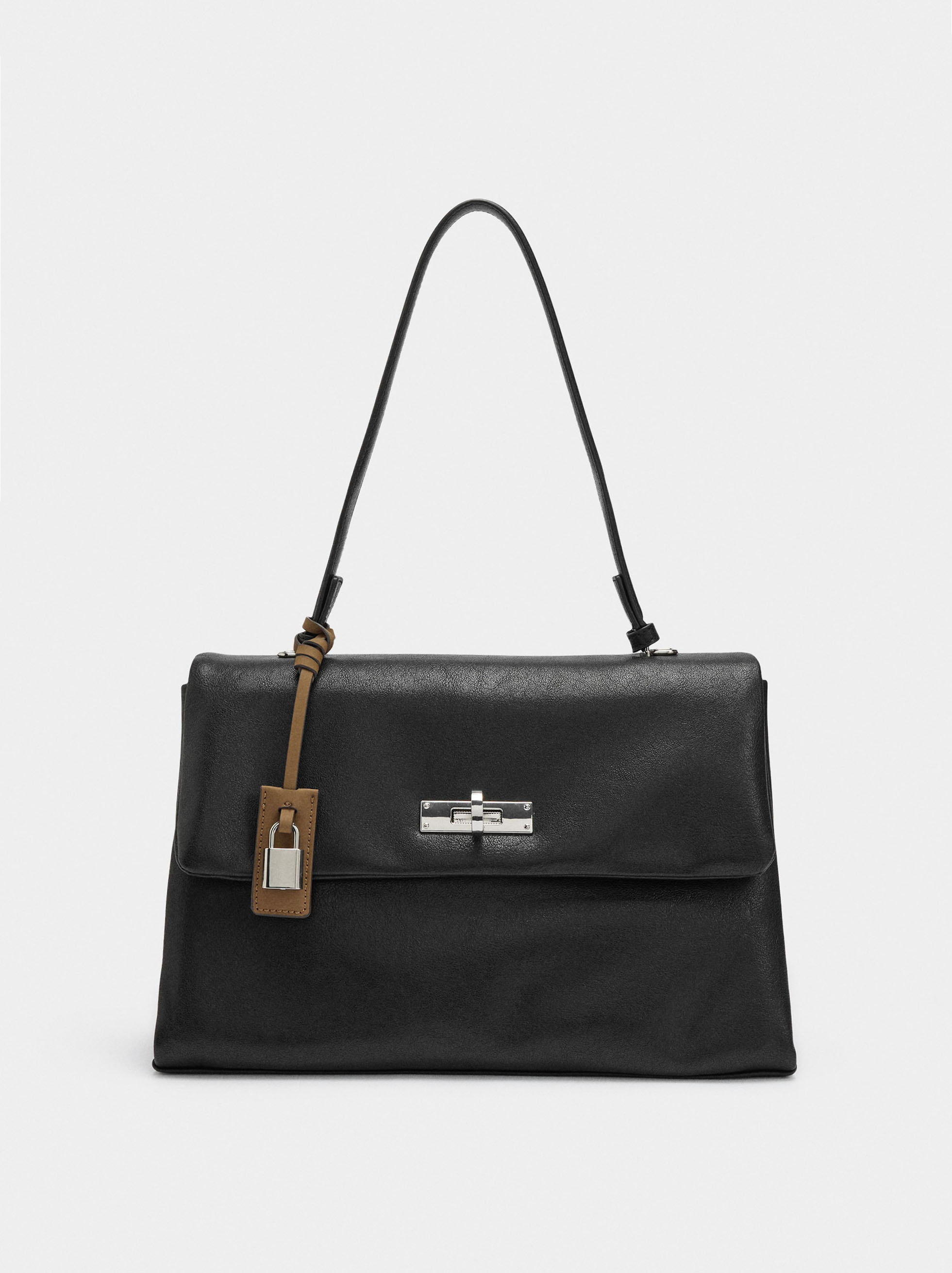 Handbag with flap and crossbody strap image number 0.0