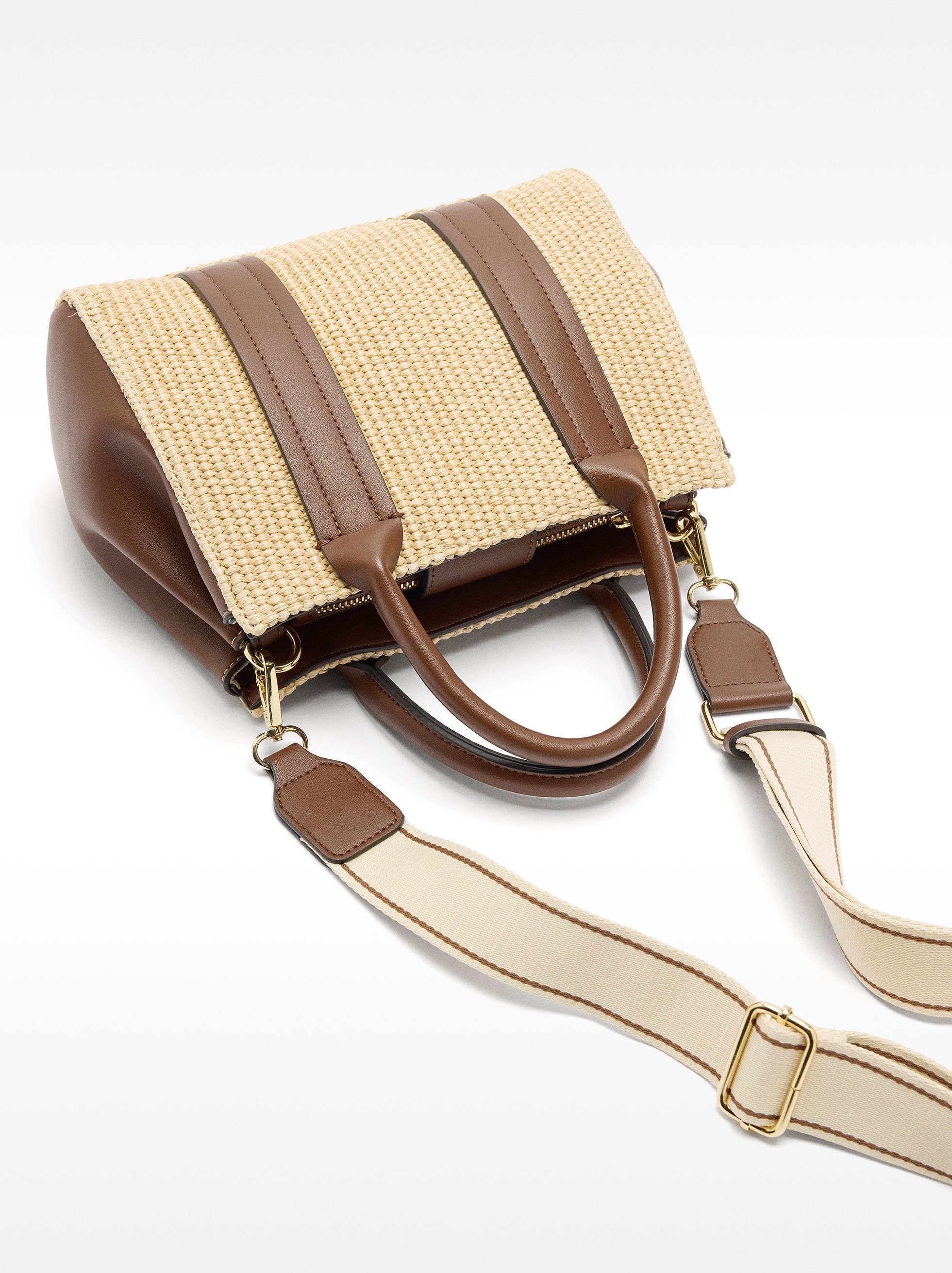 Bolso tote efecto rafia image number 1.0