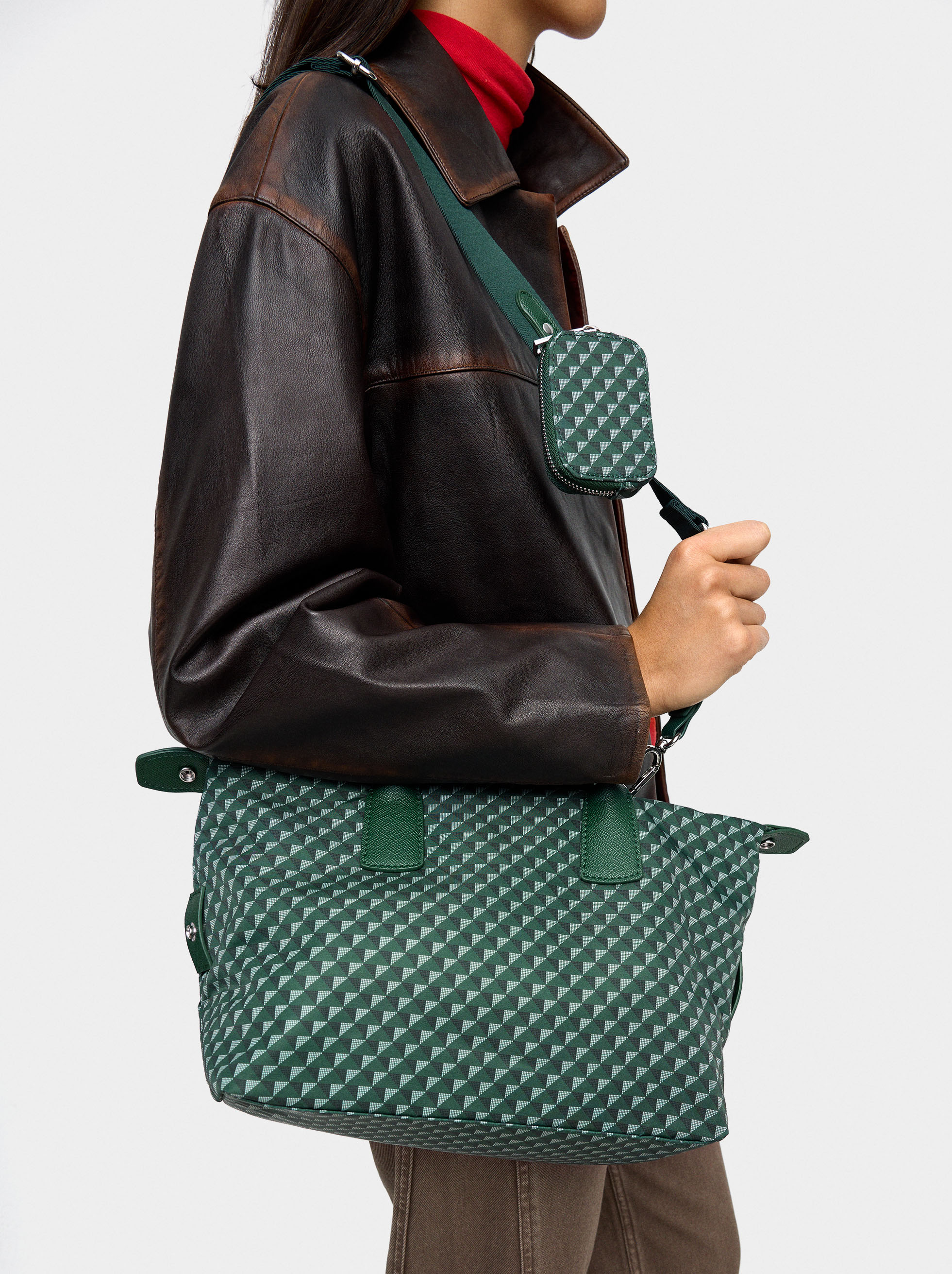 Printed nylon tote bag image number 2.0