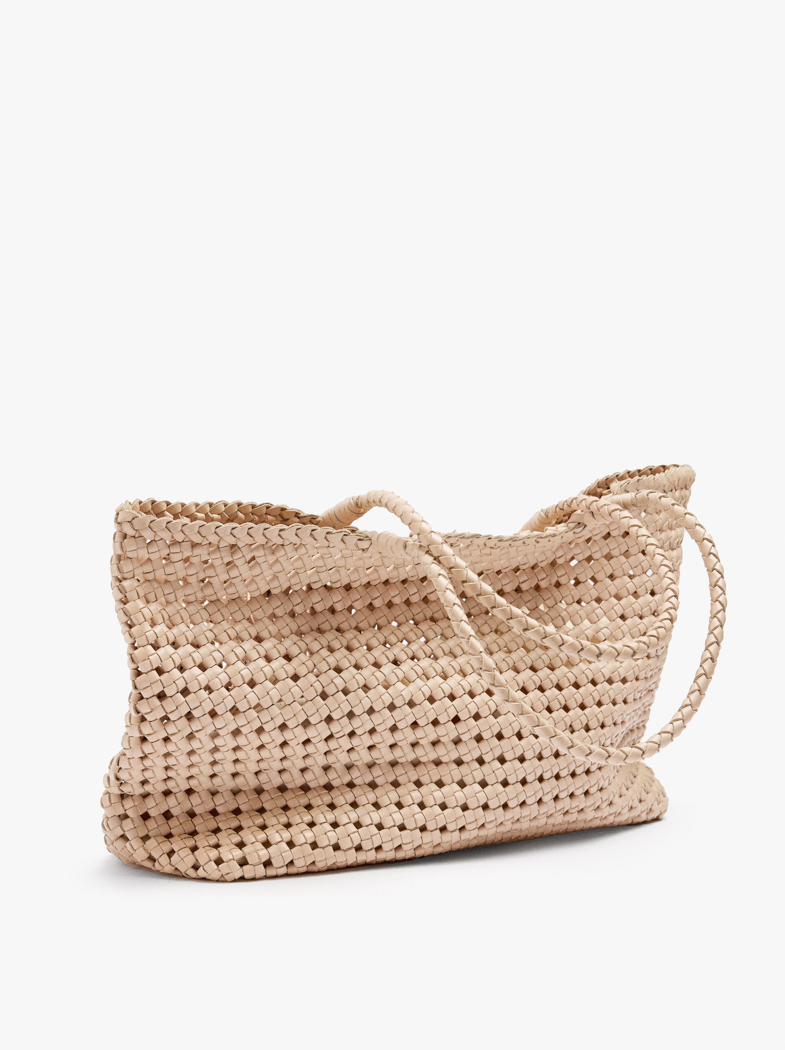Bolso shopper de piel trenzada image number 4.0