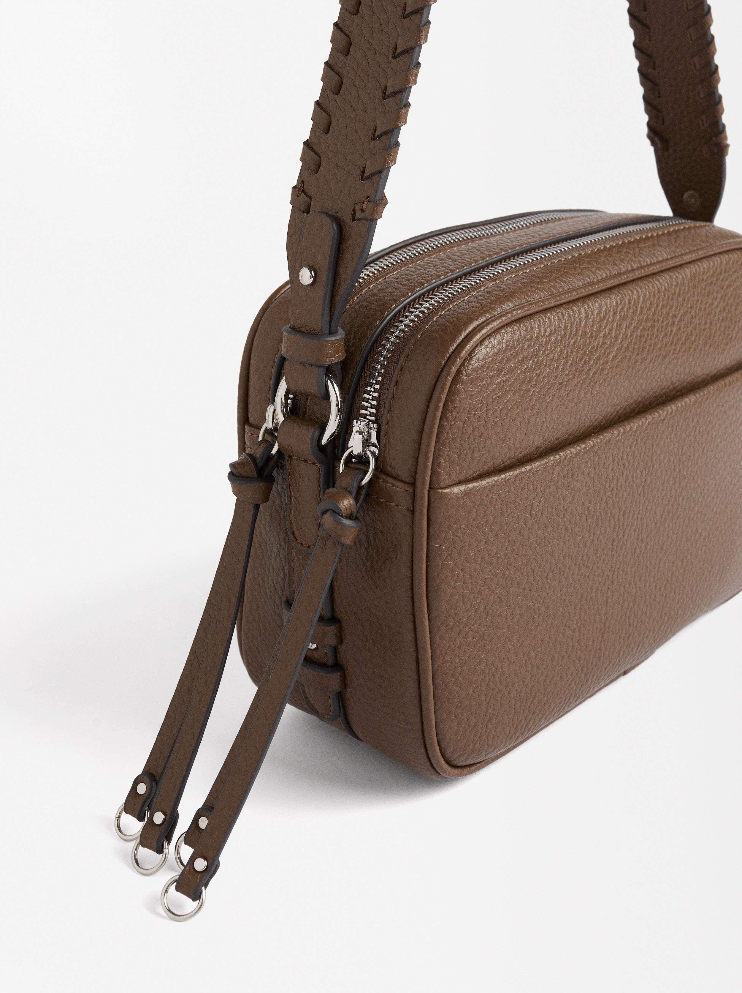 Crossbody bag with braided strap image number 2.0