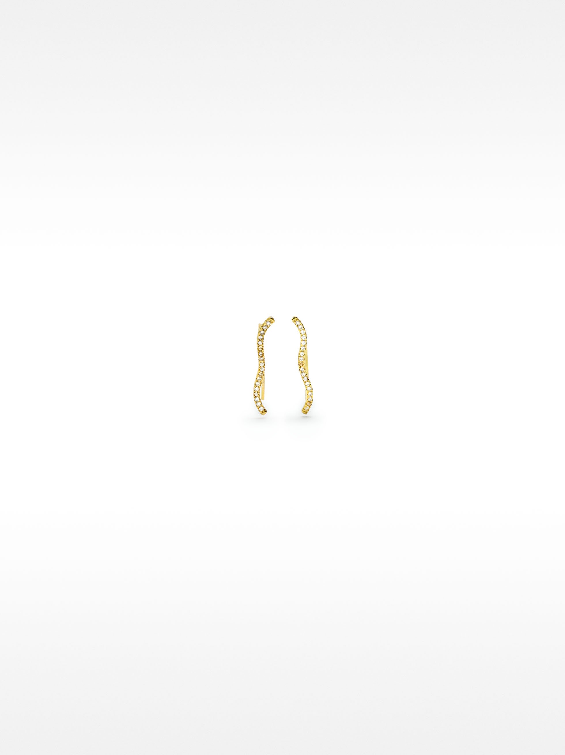 Orecchini onda con zirconi in argento sterling 925 image number 0.0