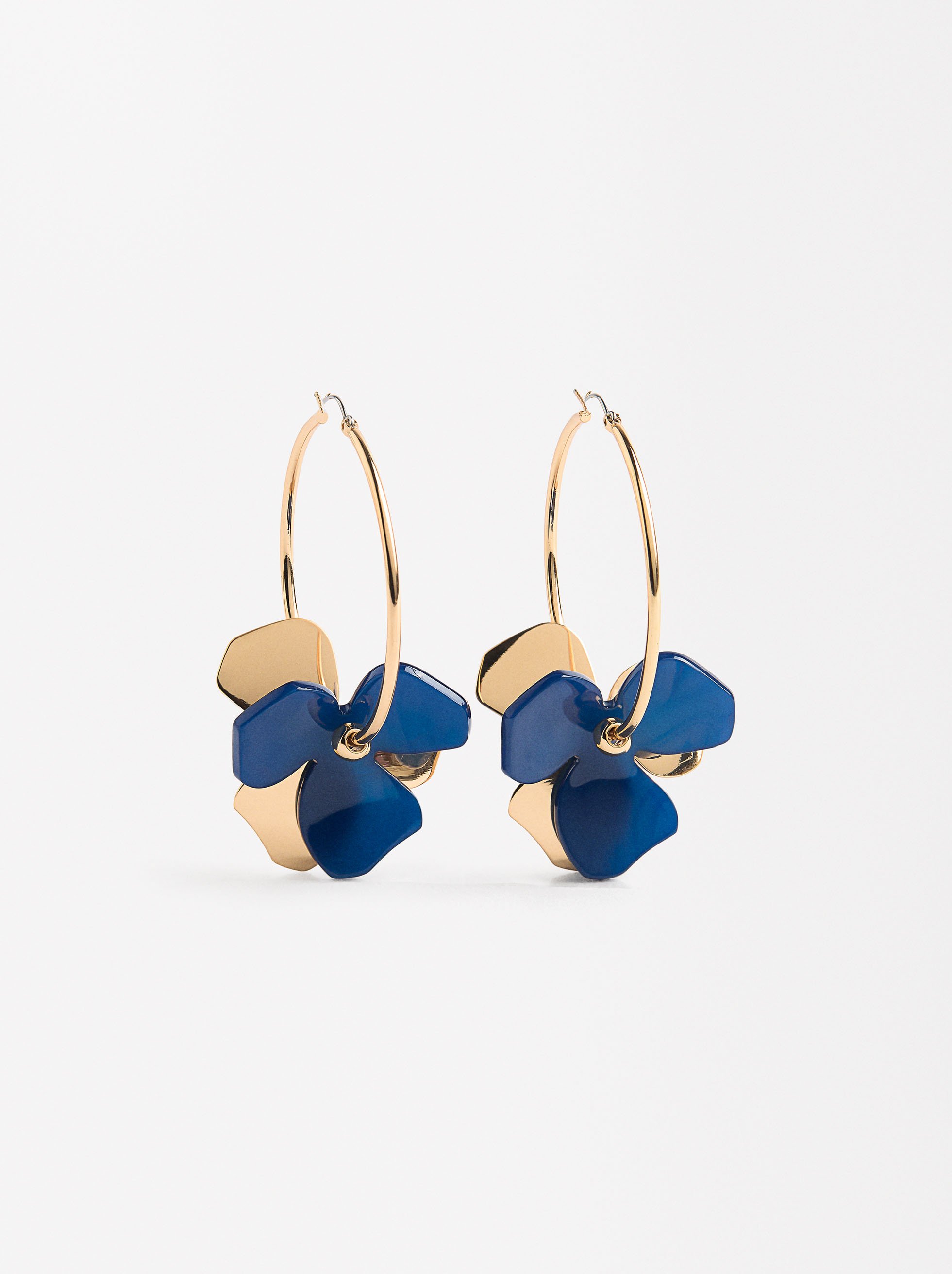 Pendientes de aro con flor image number 1.0