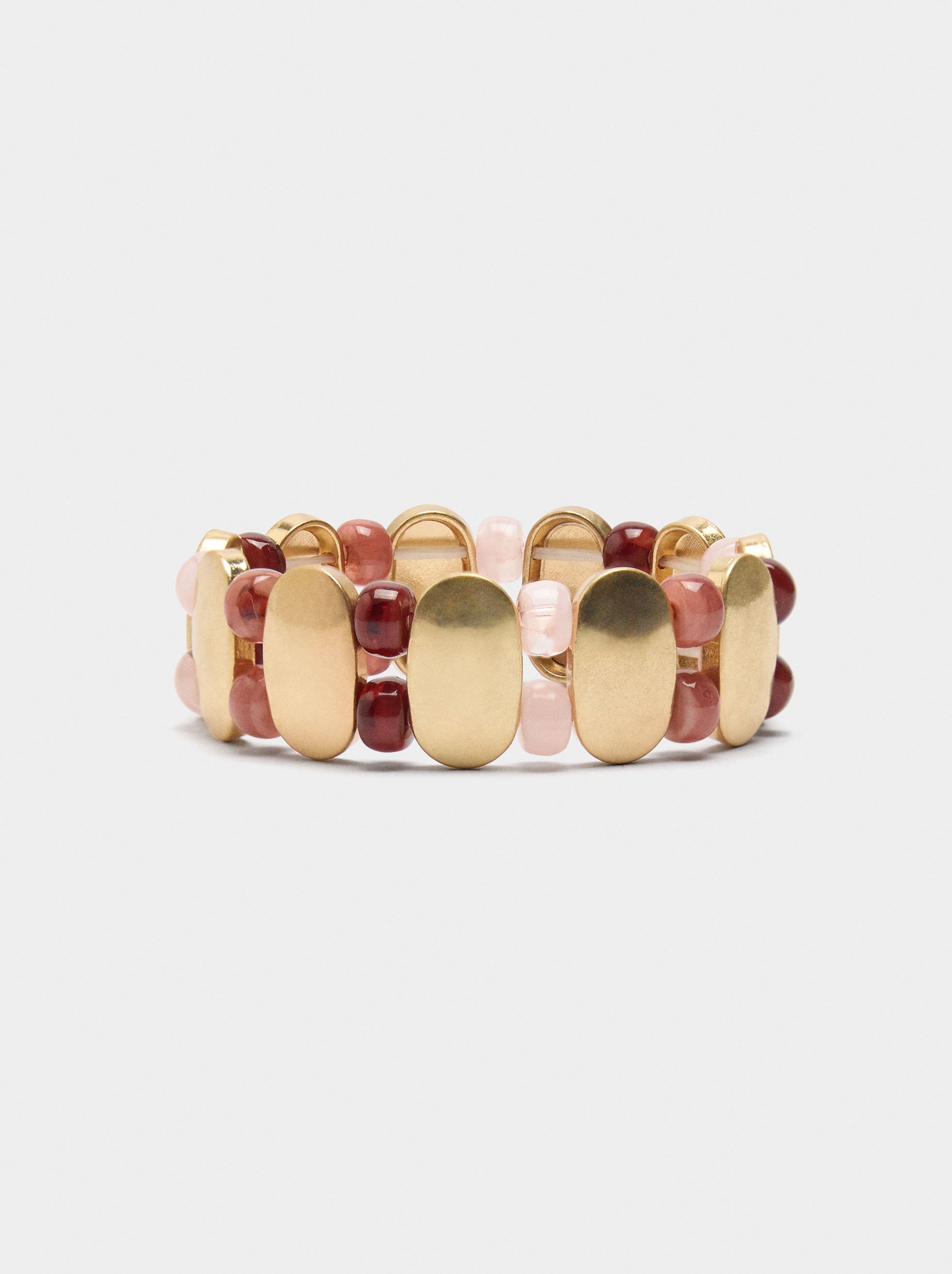 Elastic bracelet with stone-effect beads image number 0.0