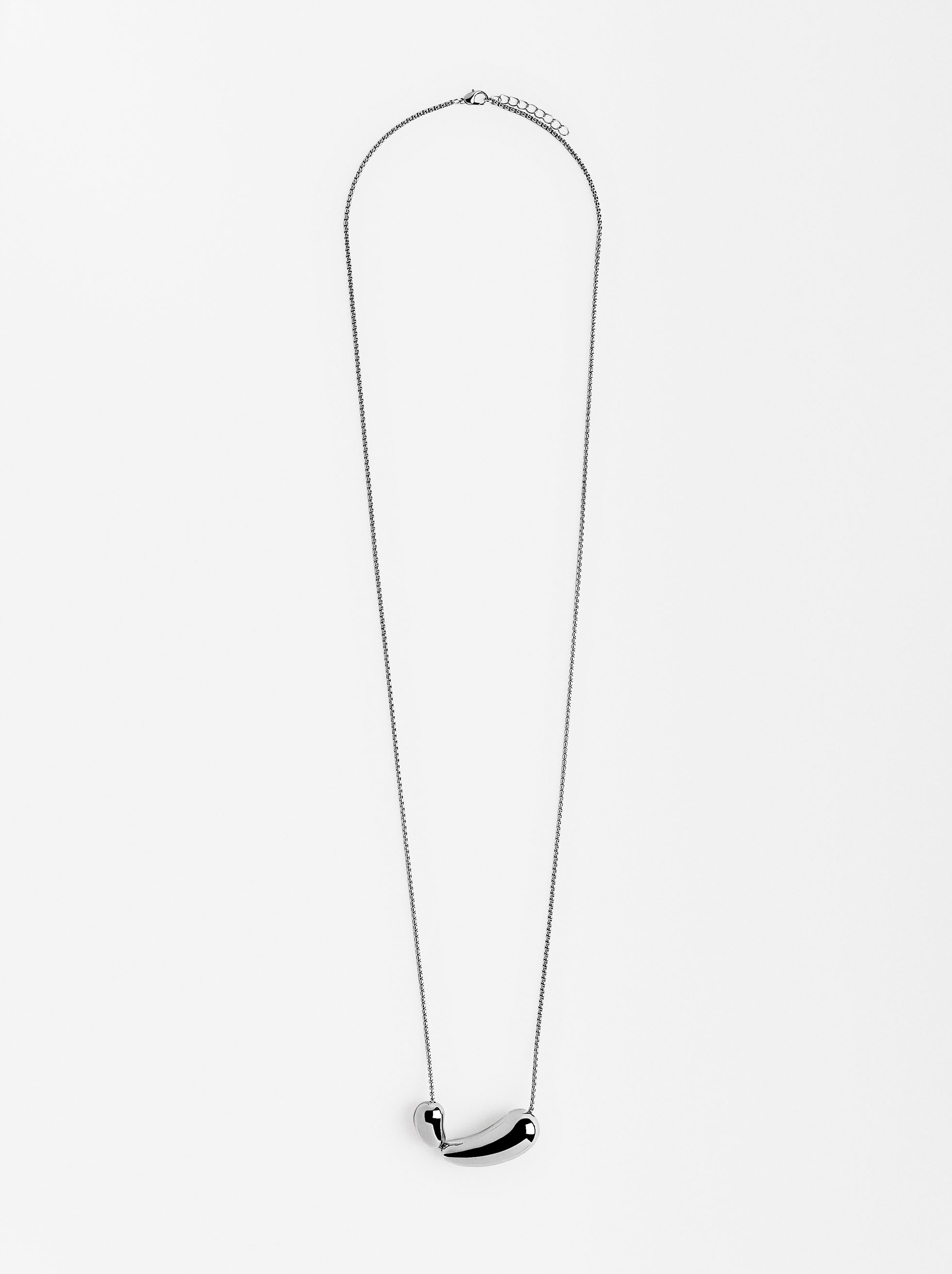 Colar longo pendente oval image number 0.0