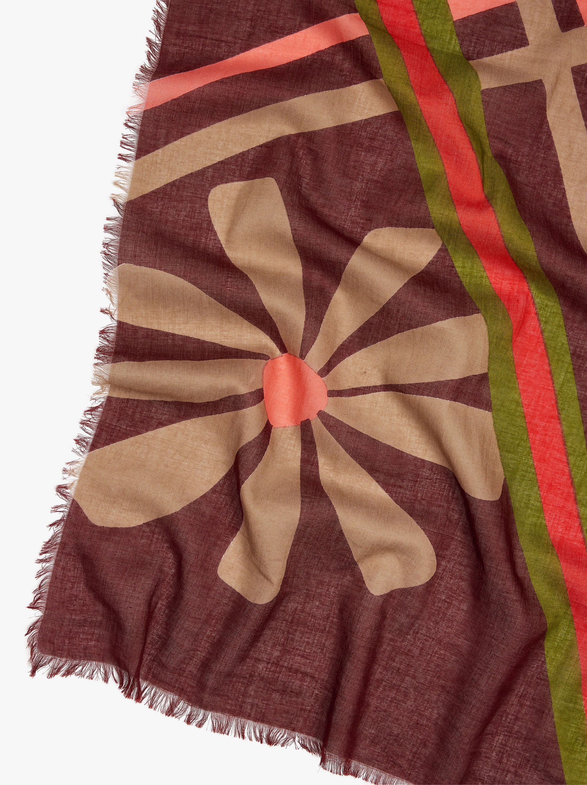 Printed scarf with 100% cotton image number 1.0