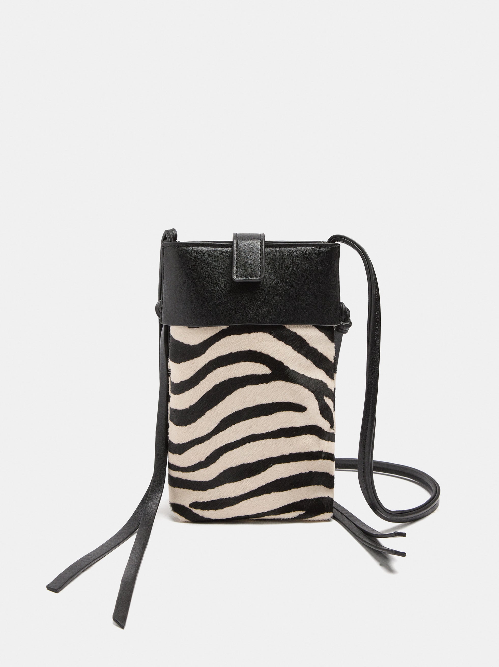 Animal-print leather mobile phone bag image number 0.0