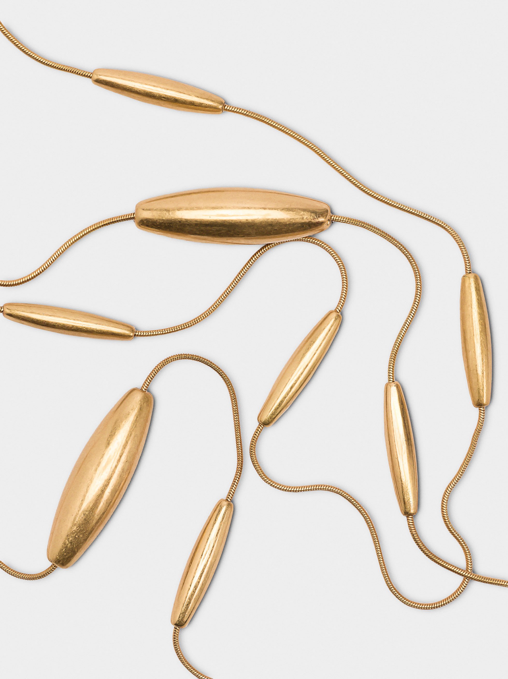 Long double necklace with metal details image number 1.0