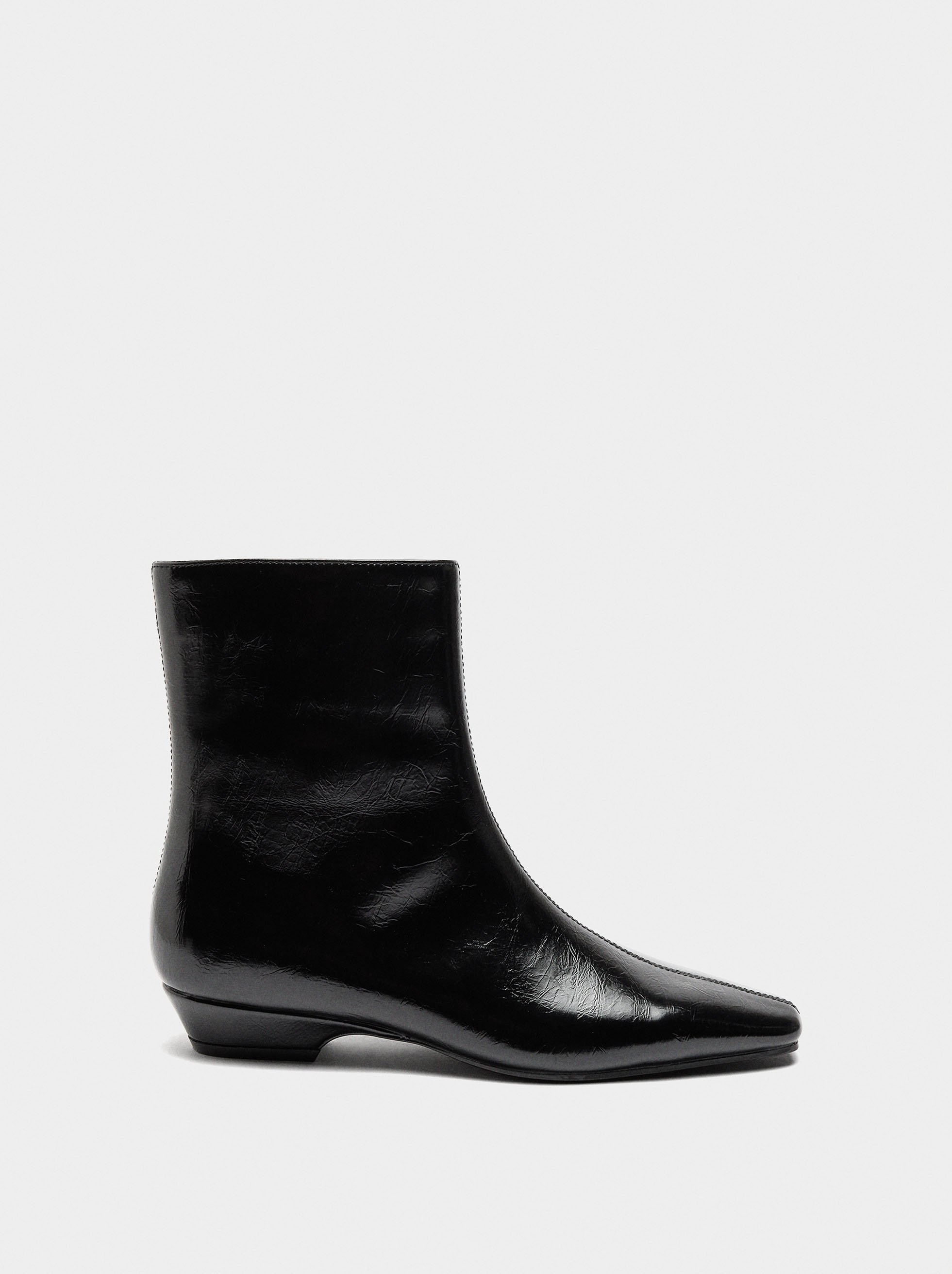 Bottines avec surpiqûres talon bas image number 1.0