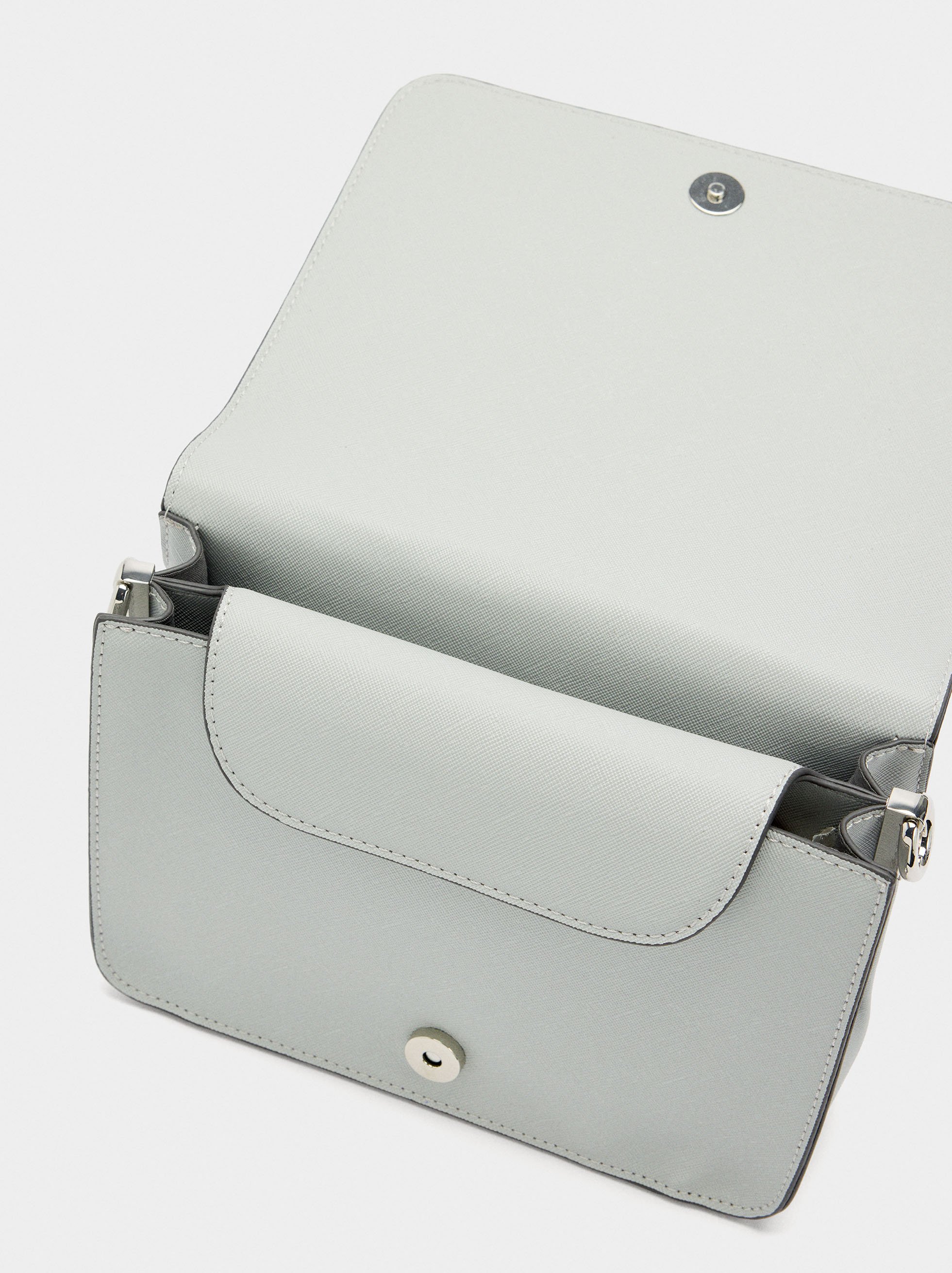 Crossbody bag with texture and flap closure image number 3.0