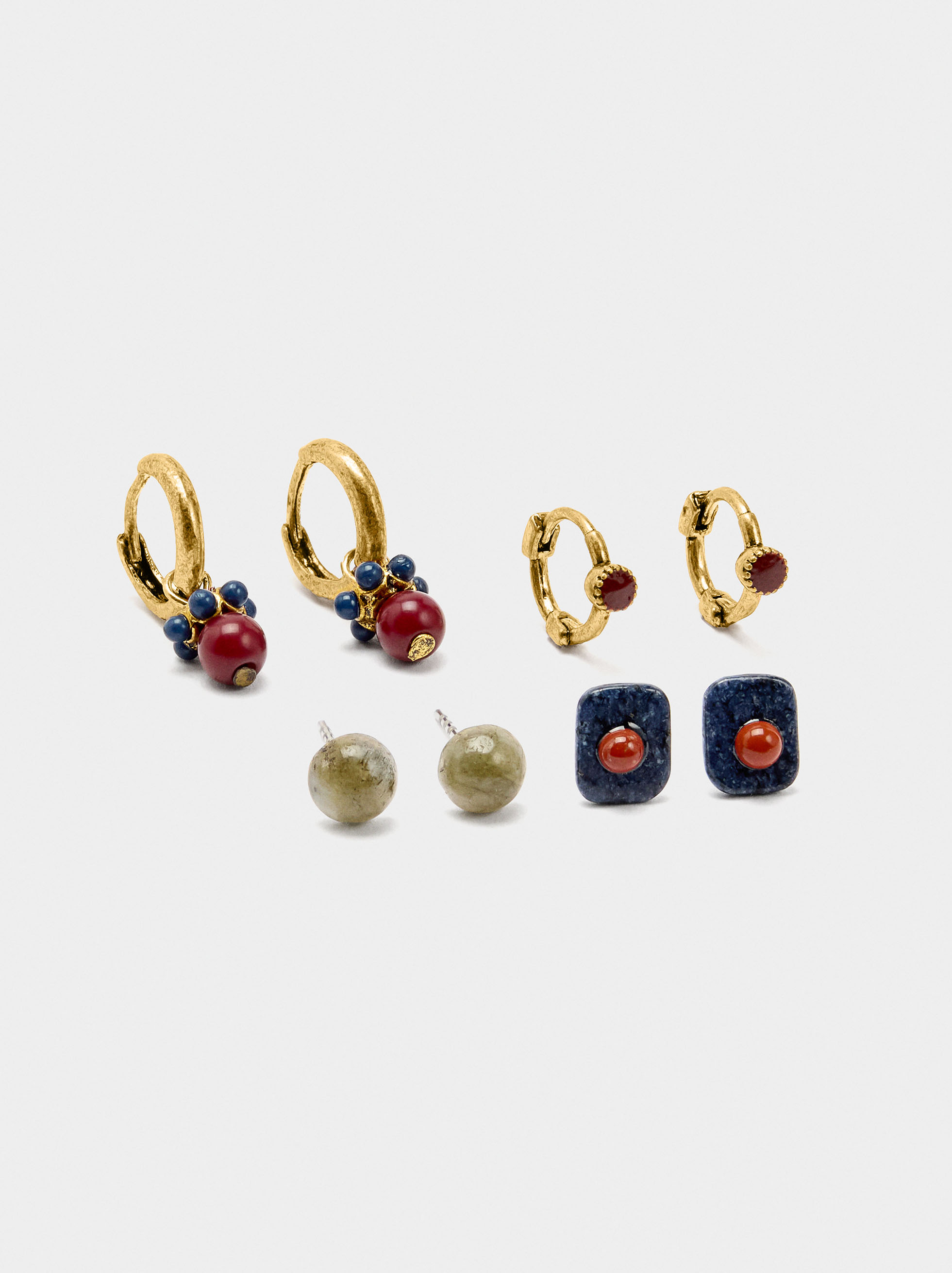Set of earrings with stones image number 0.0