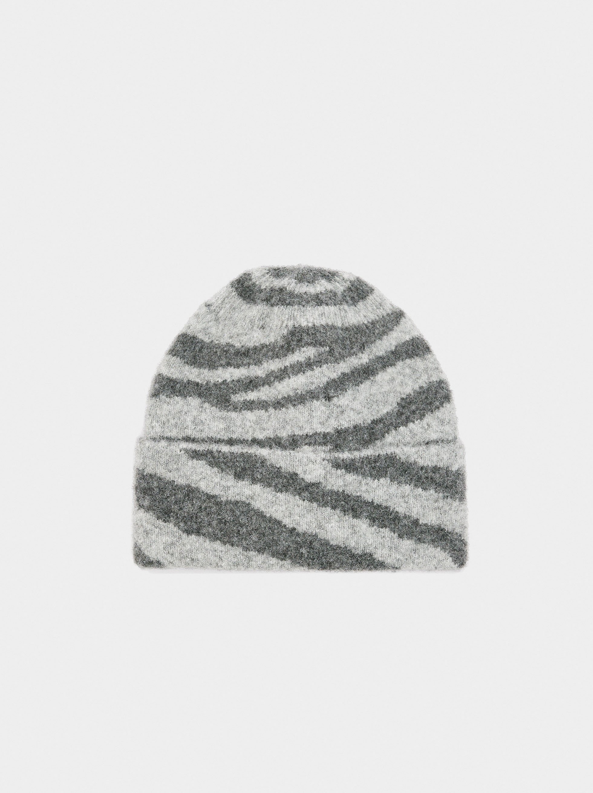 Mütze mit Animal-Print und Bündchen image number 0.0