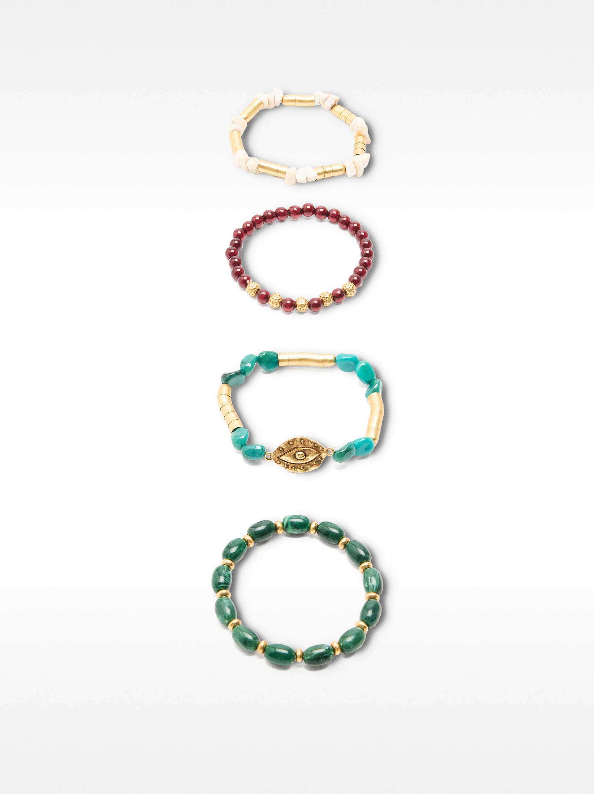 Set of bracelets with stone effect image number 2.0