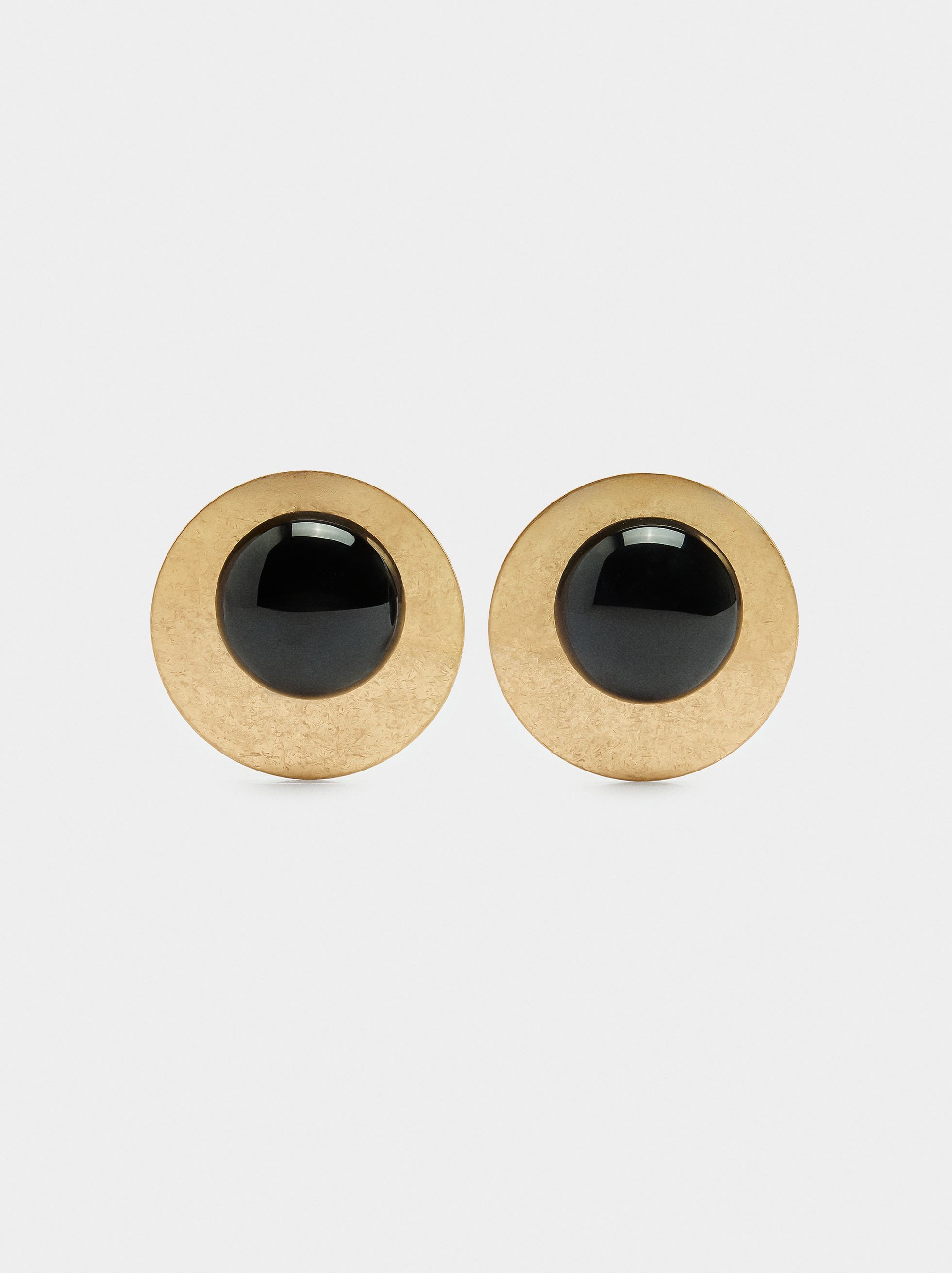 Round earrings with resin image number 1.0