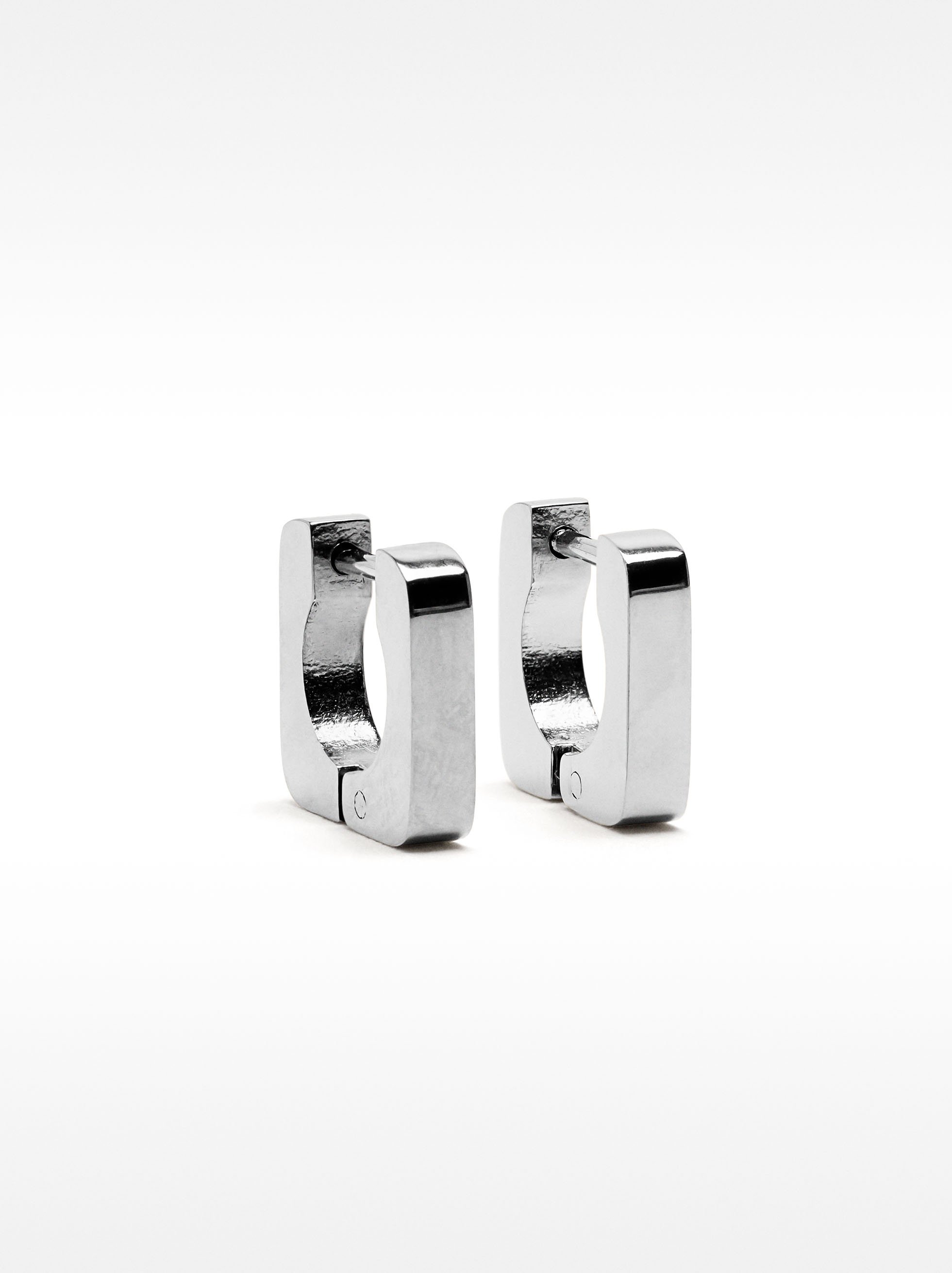 Square hoop earrings – stainless steel image number 0.0