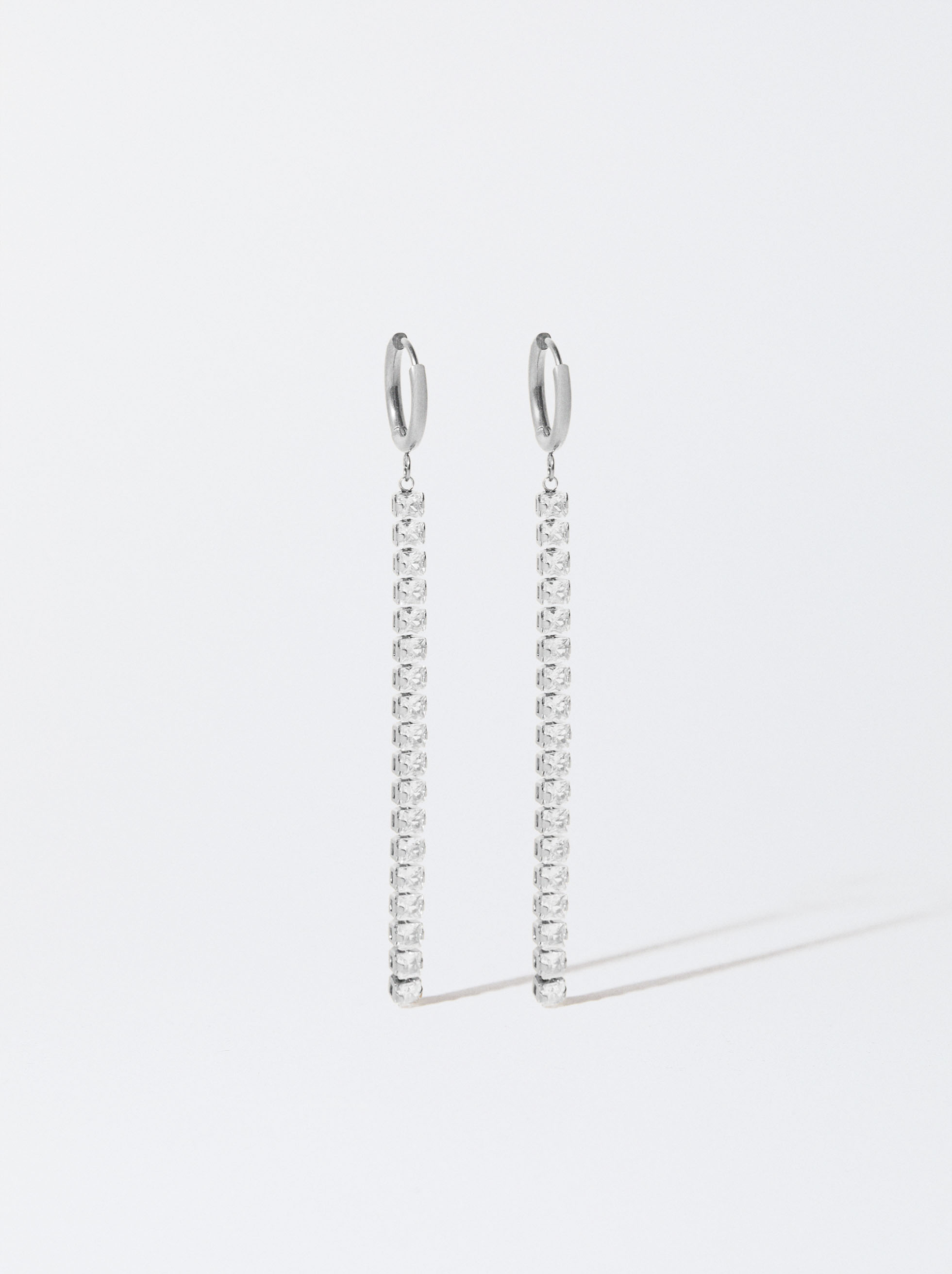 Stainless Steel Earrings With Zirconia image number 0.0