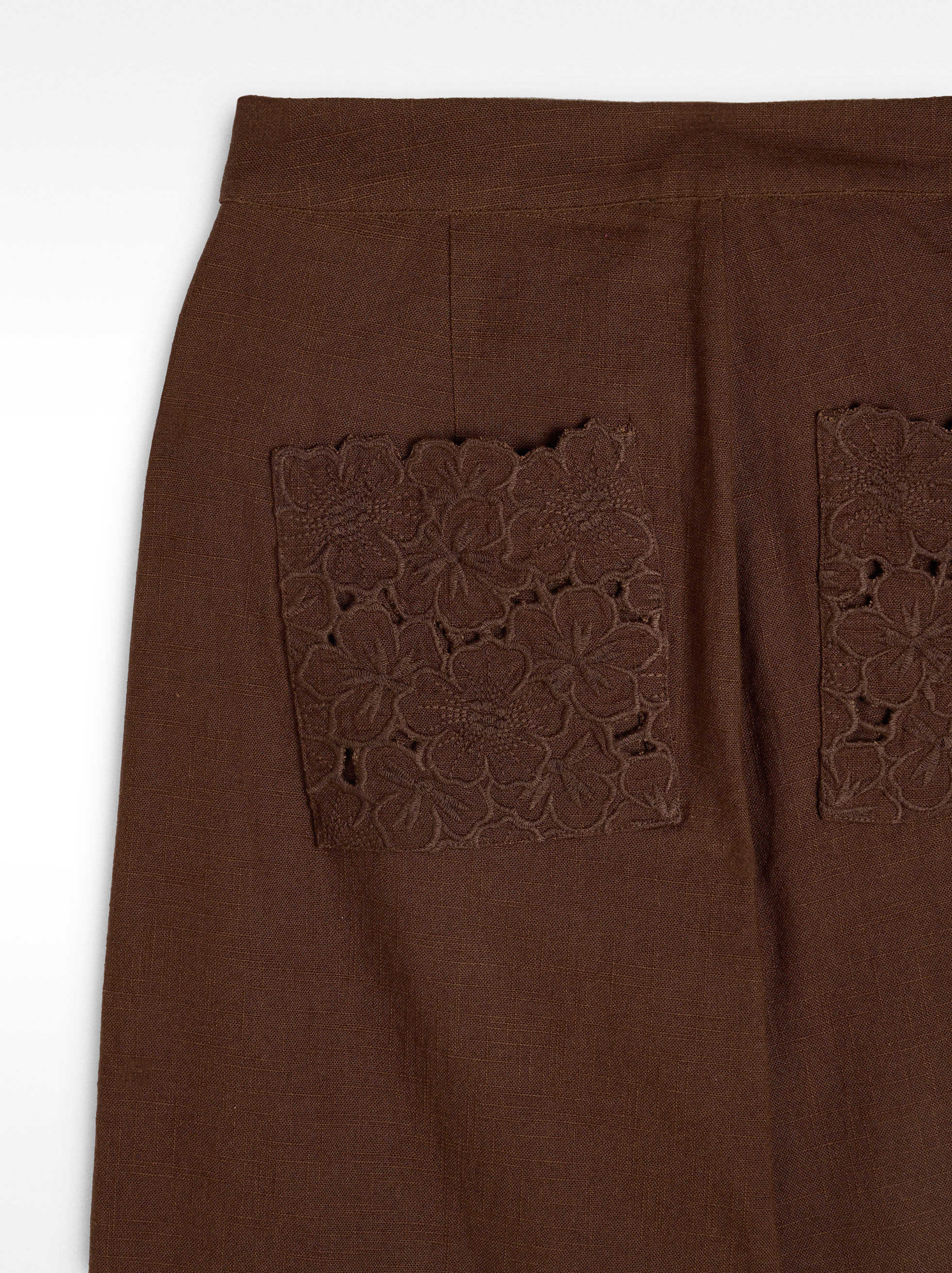 Trousers with embroidery 100% cotton  image number 1.0