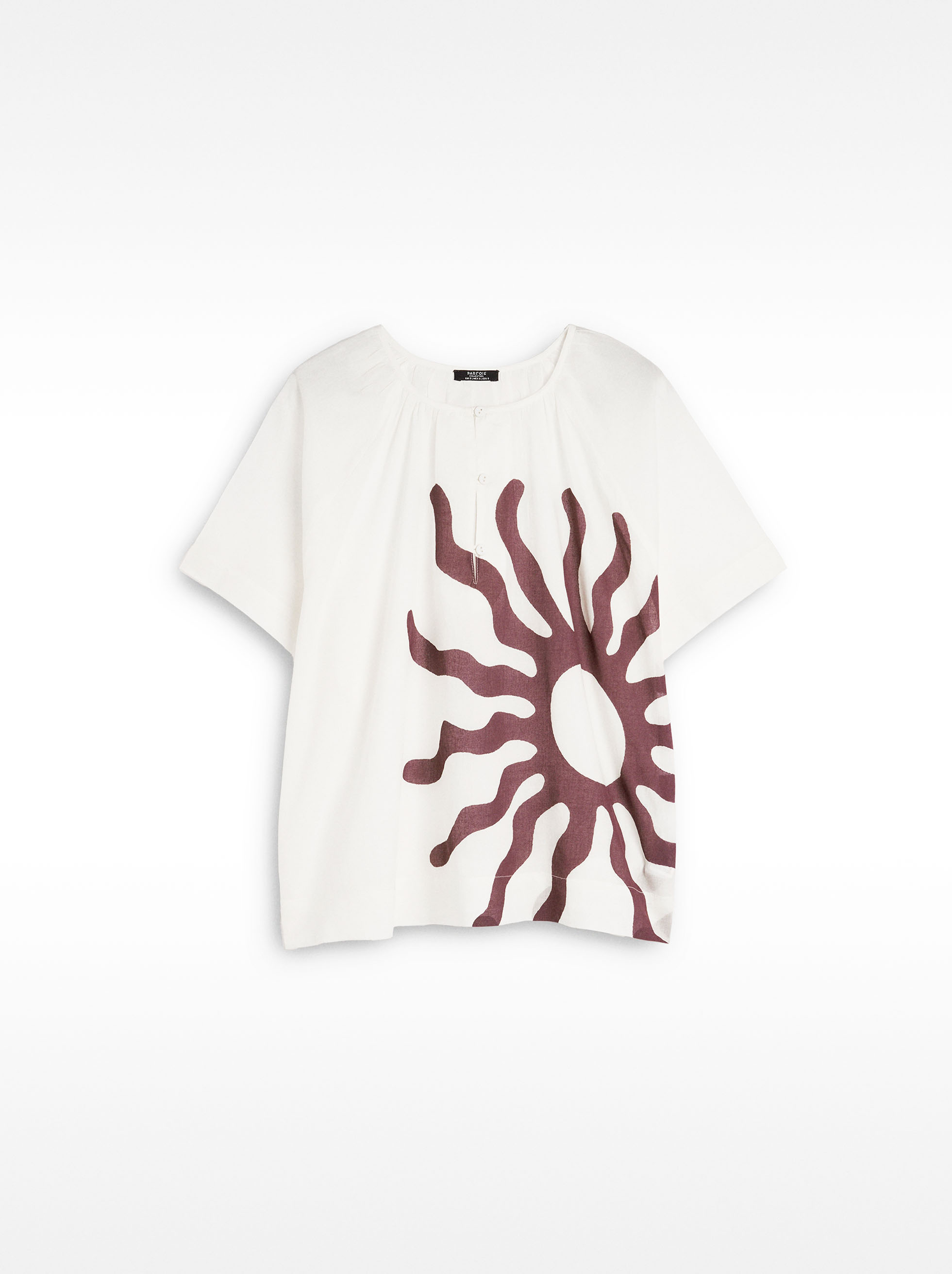 Blouse 100% cotton with printed palm trees image number 0.0
