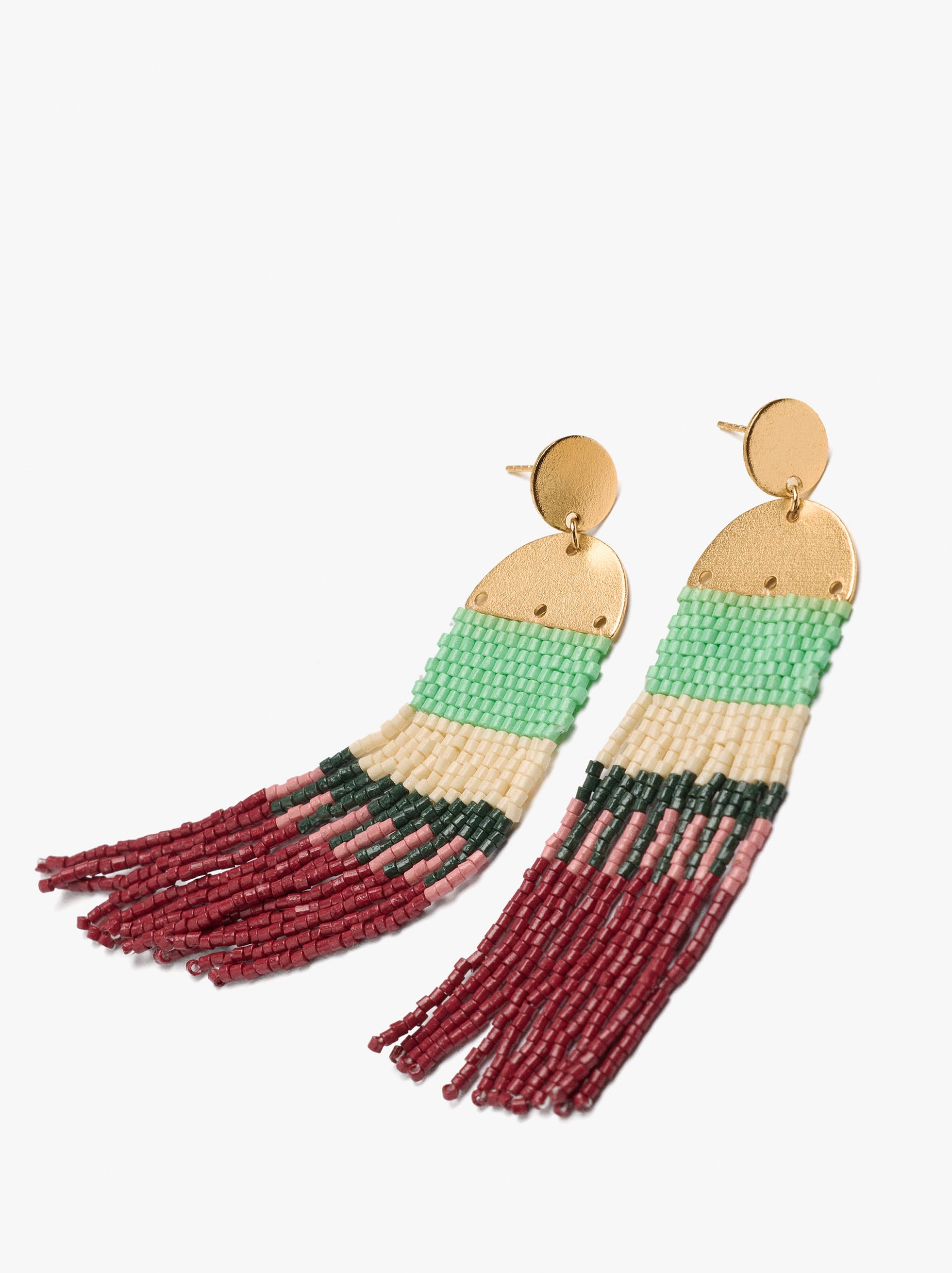 Pendientes largos multicolor image number 1.0
