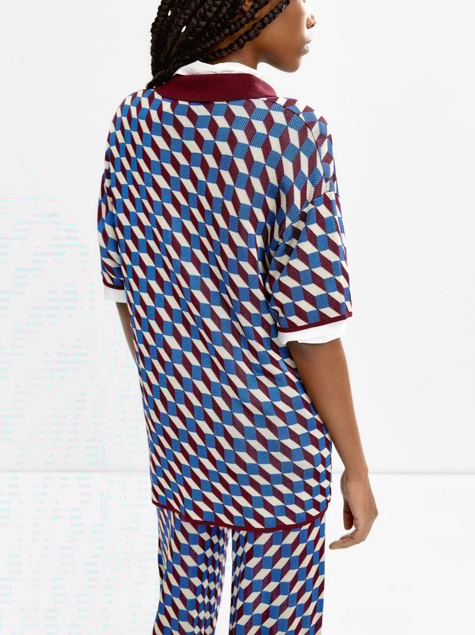 Patterned knit sweater image number 3.0