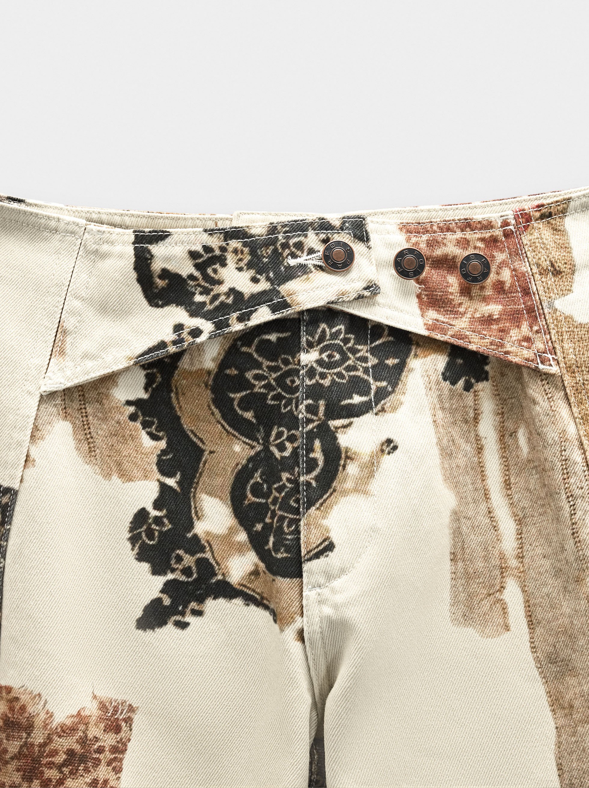 Printed denim trousers 100% cotton image number 5.0