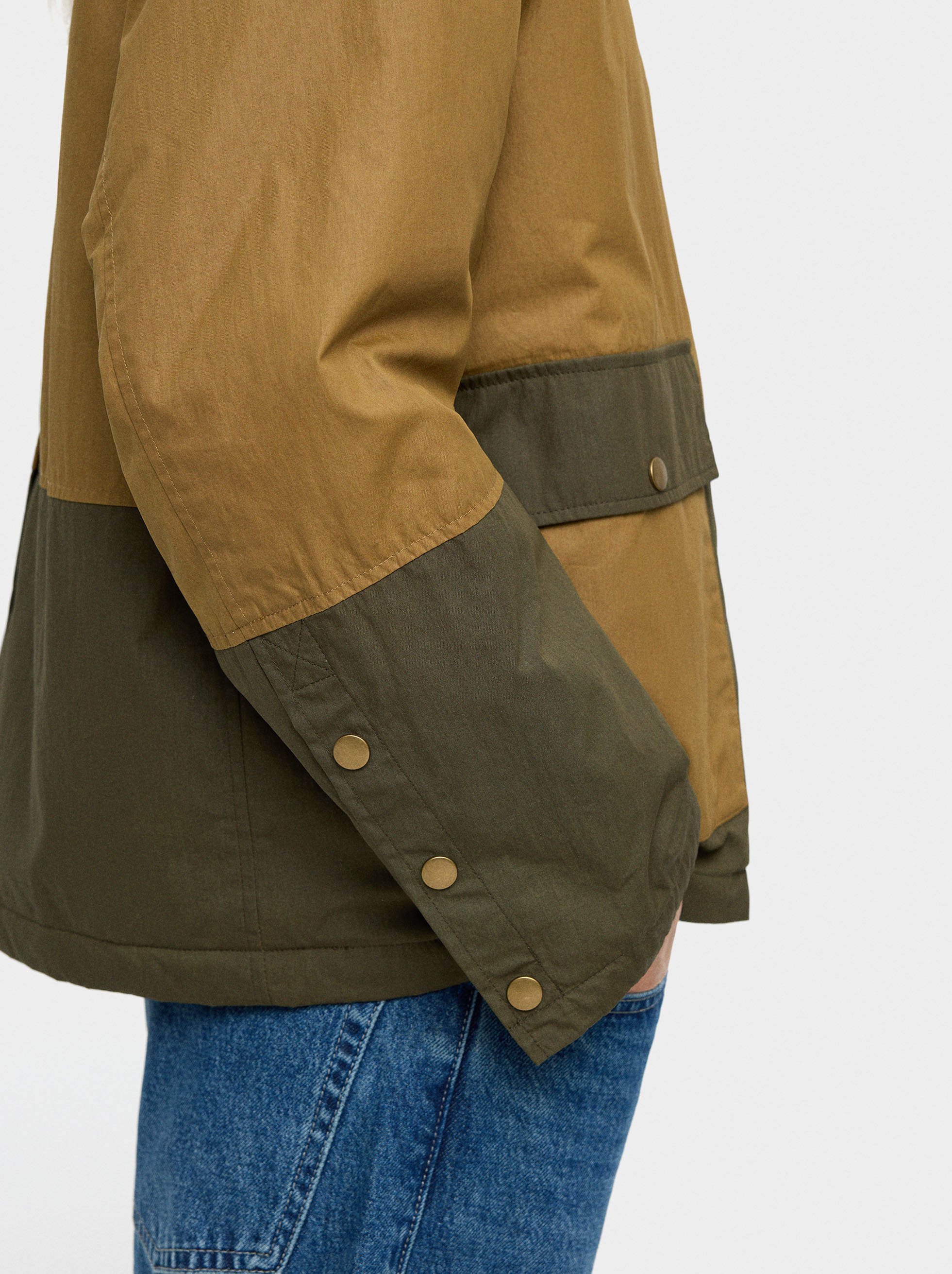 Jacket with cotton contrast image number 3.0
