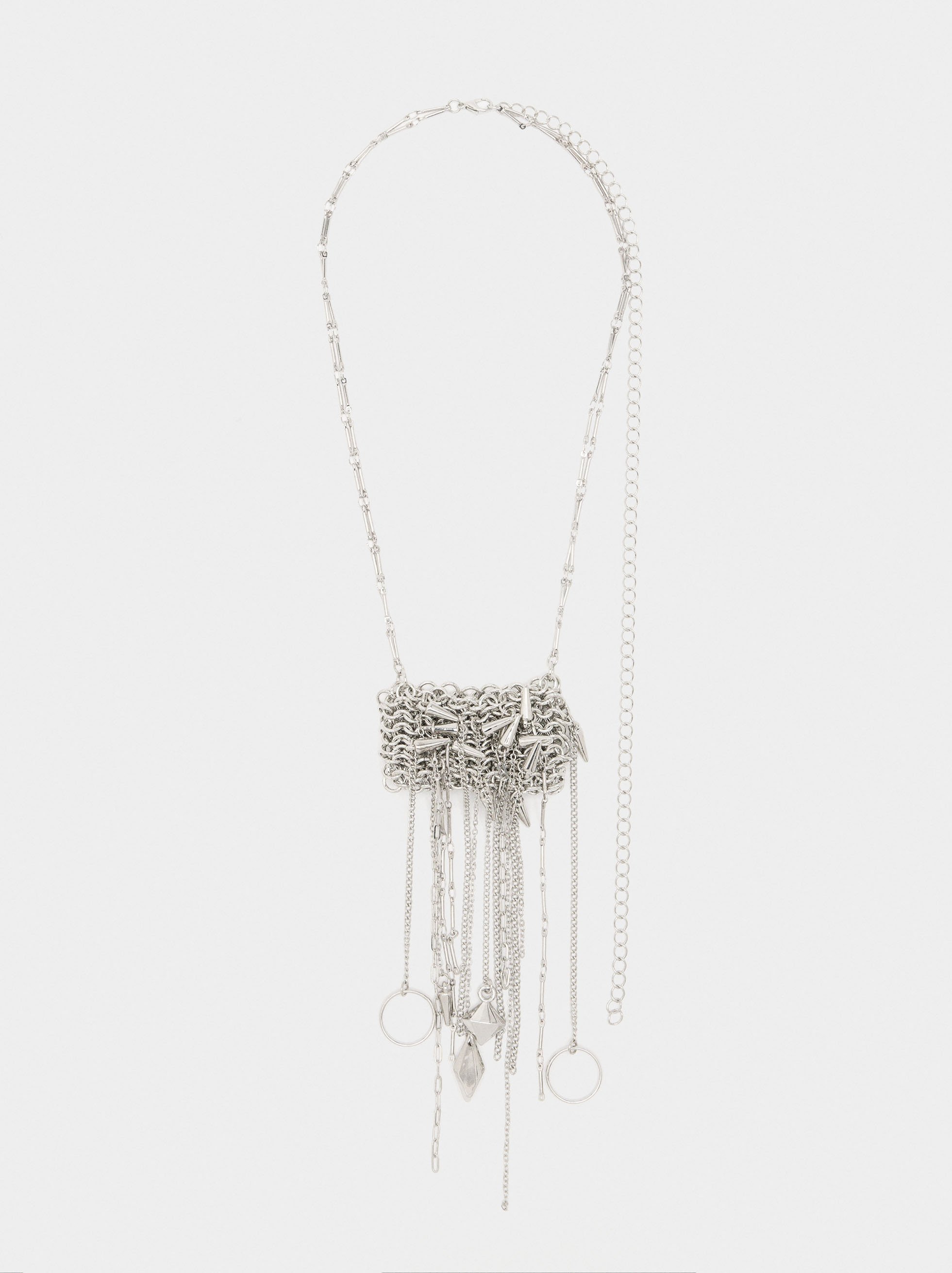 Collier long avec pendentif en chaînes image number 0.0