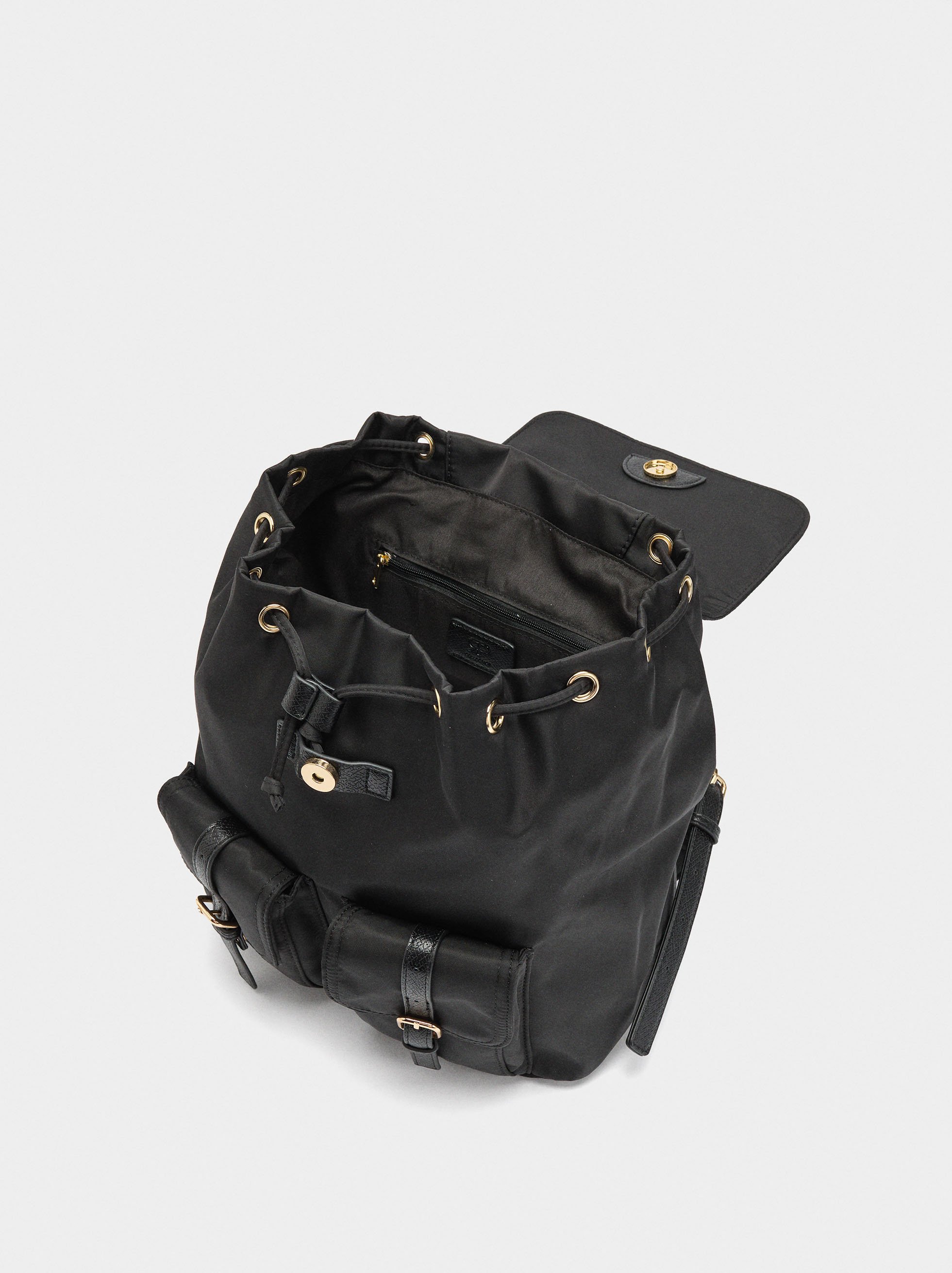 Nylon backpack with pendant image number 4.0