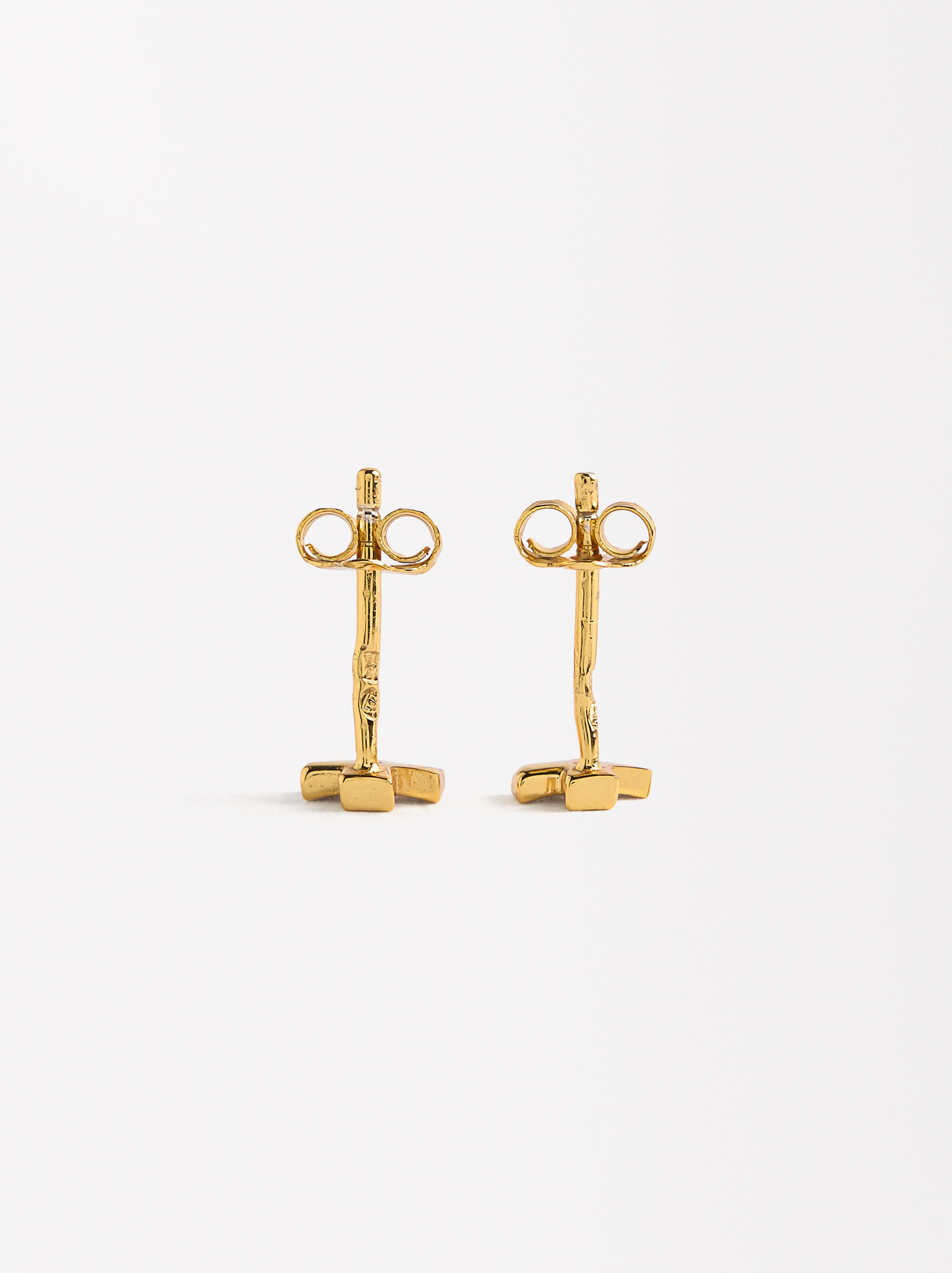 Cross earrings with zirconias - 925 sterling silver image number 2.0