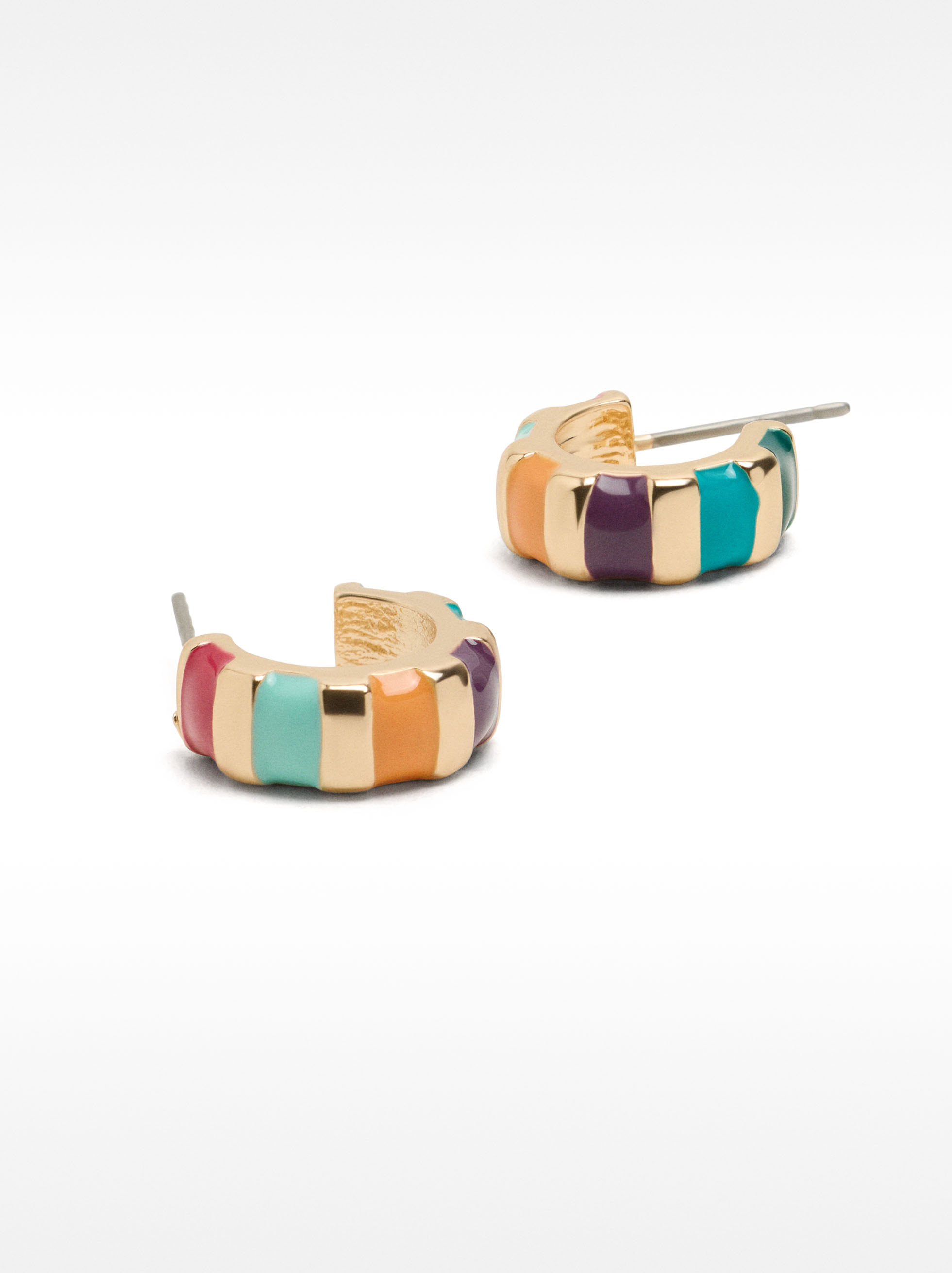 Enamel hoops earrings image number 1.0