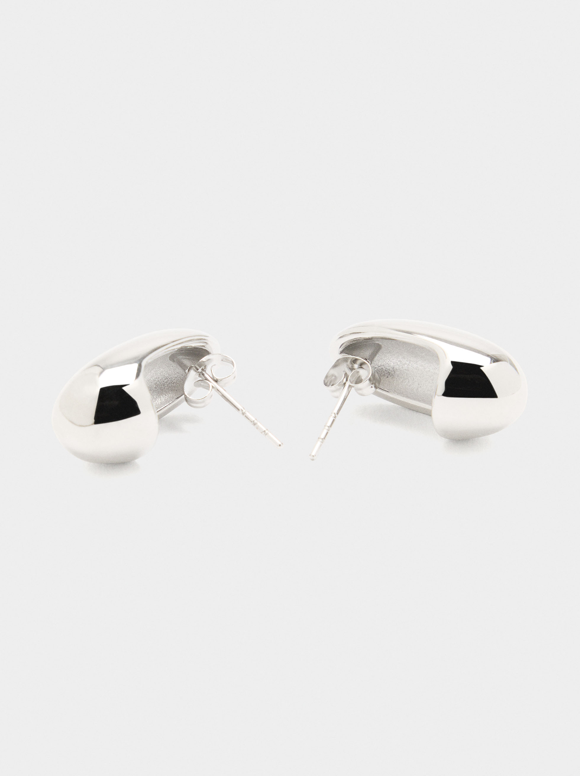 Oval earrings - stainless steel image number 2.0