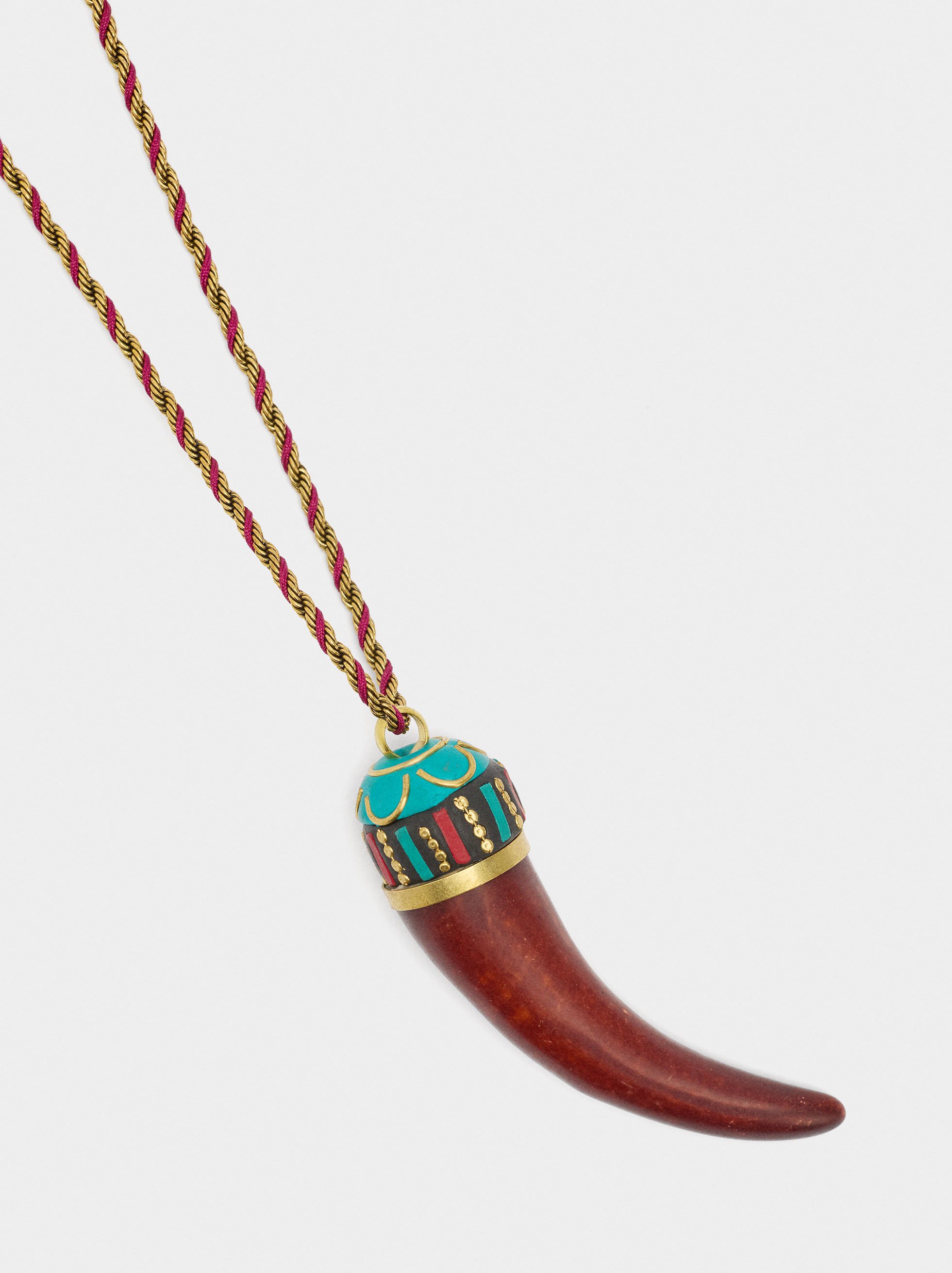 Long necklace with ethnic pendant image number 2.0