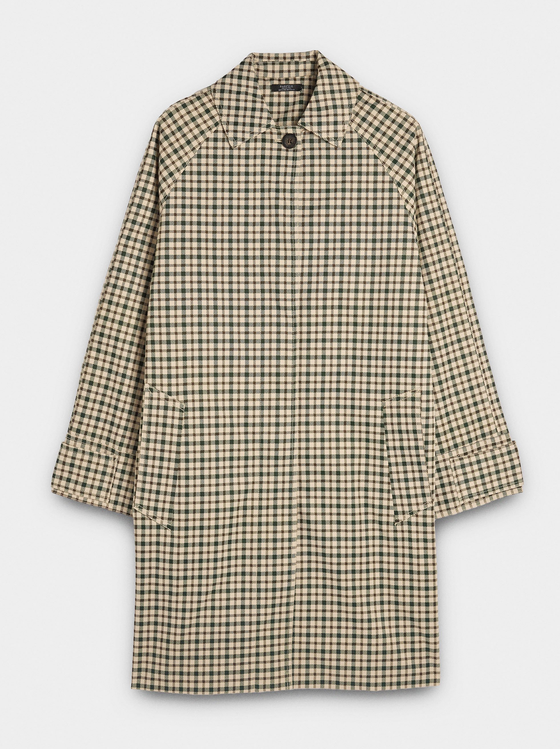 Parka with printed check pattern image number 5.0