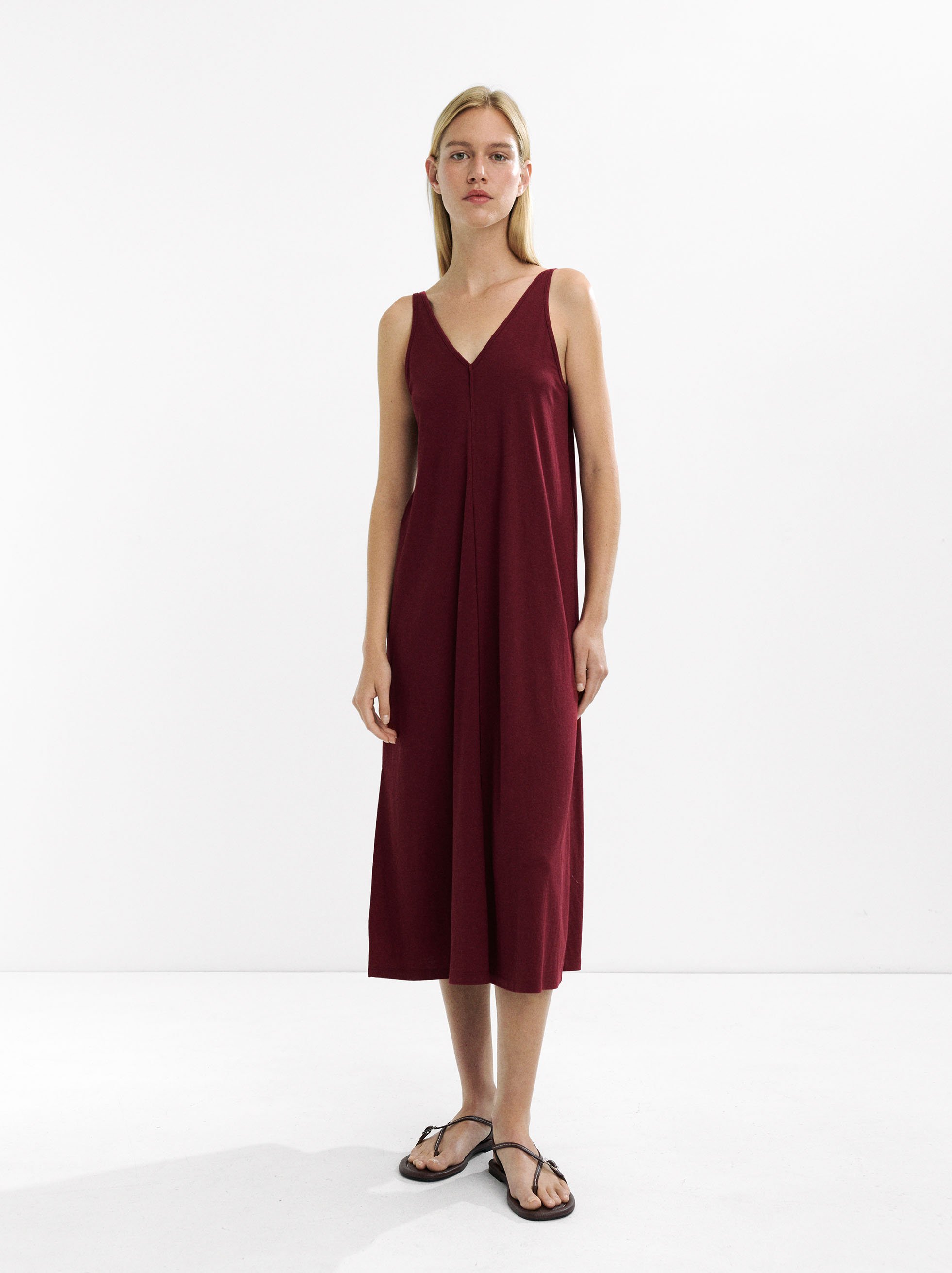 Midi dress with straps image number 0.0