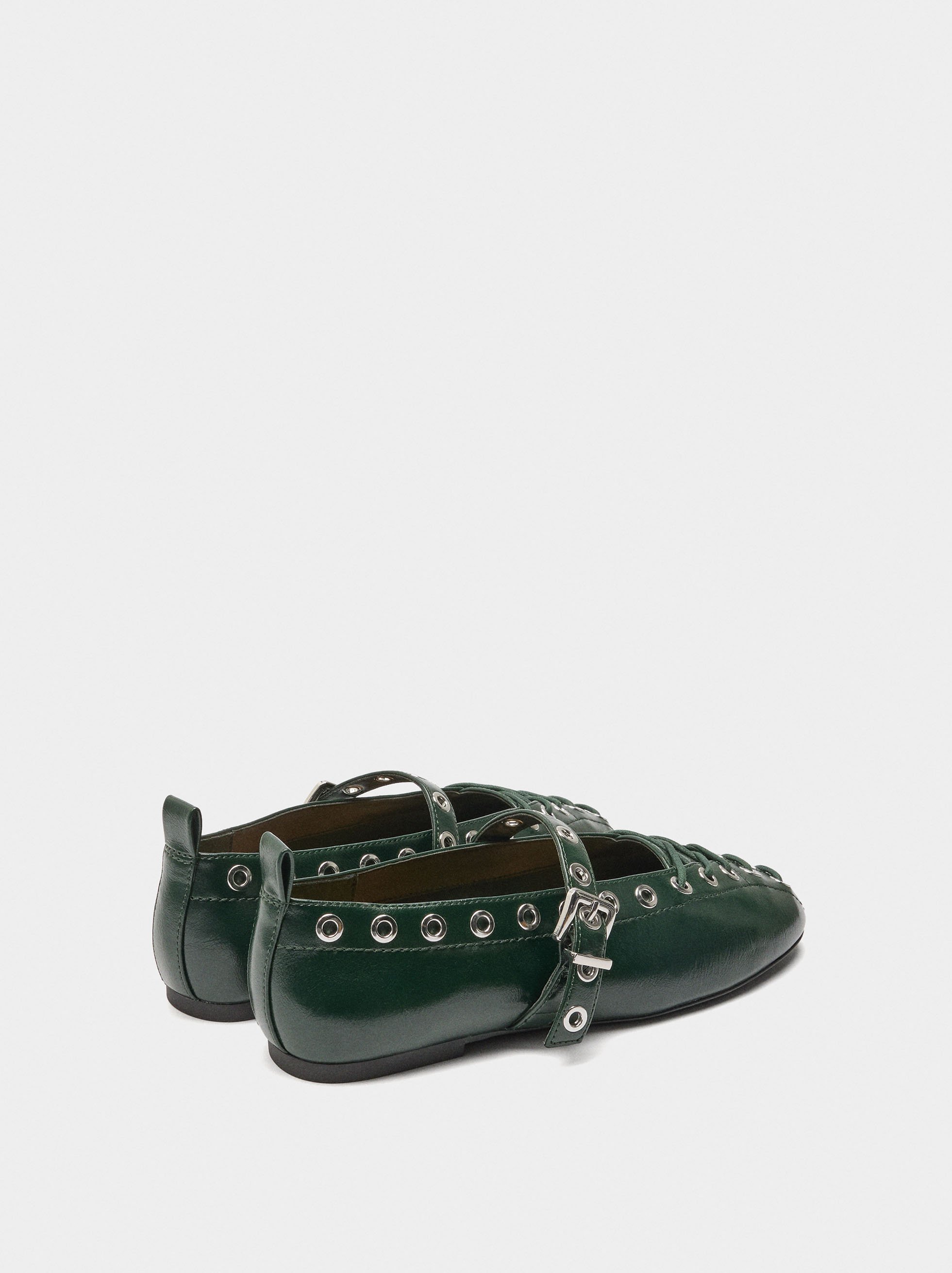 Ballet flats braided with studs image number 3.0