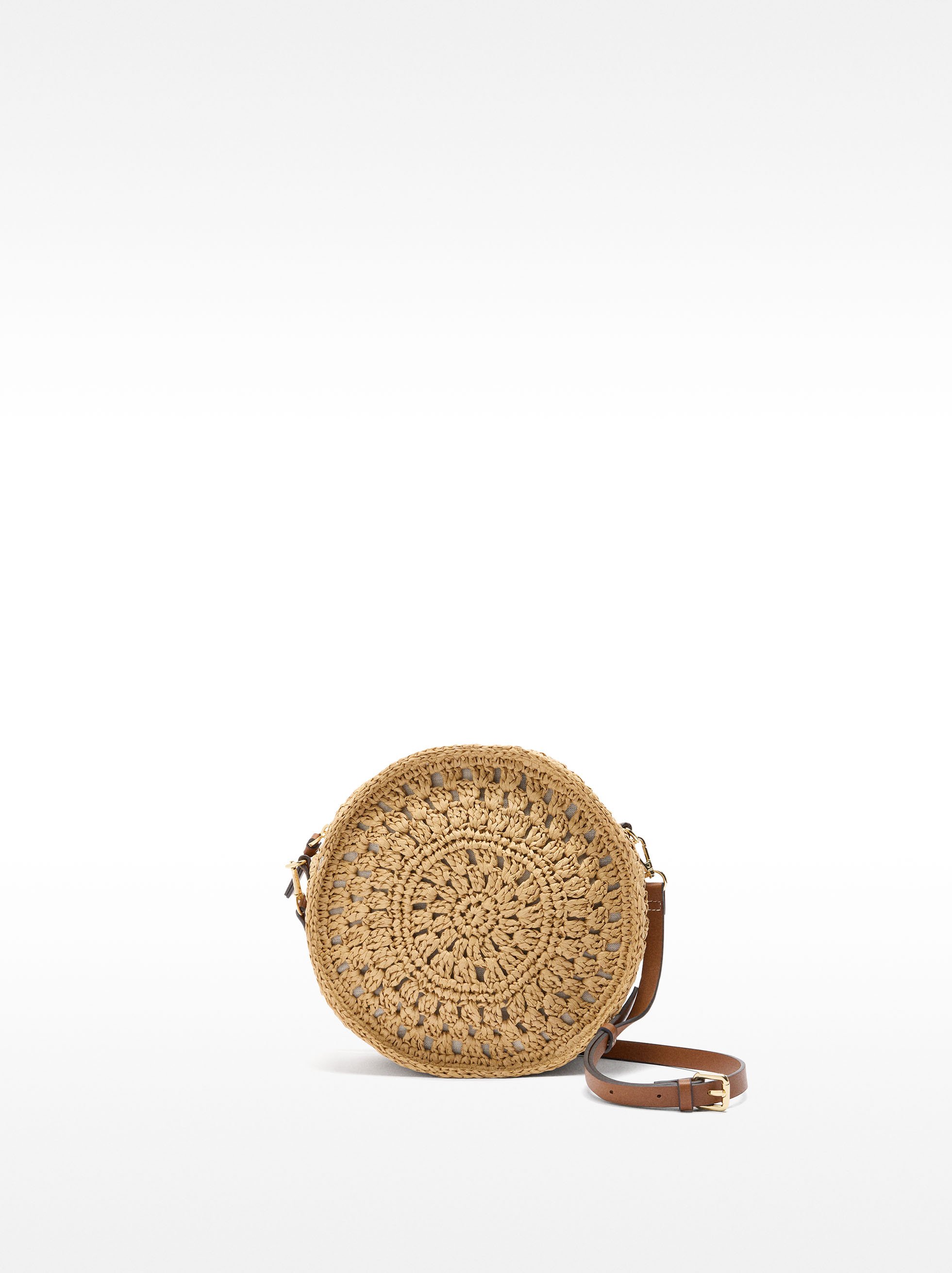 Crossbody bag with straw effect