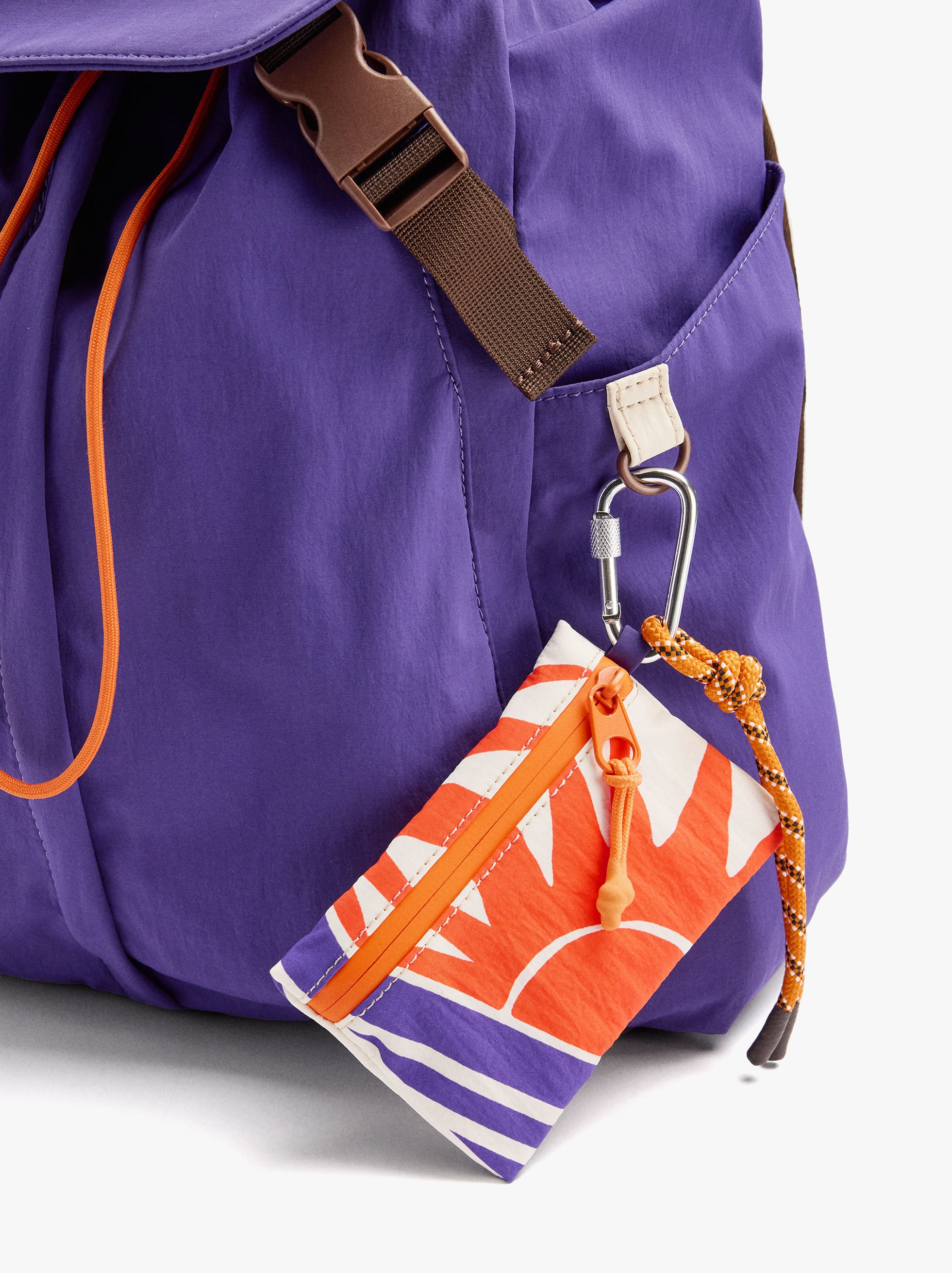Nylon backpack with strap image number 1.0