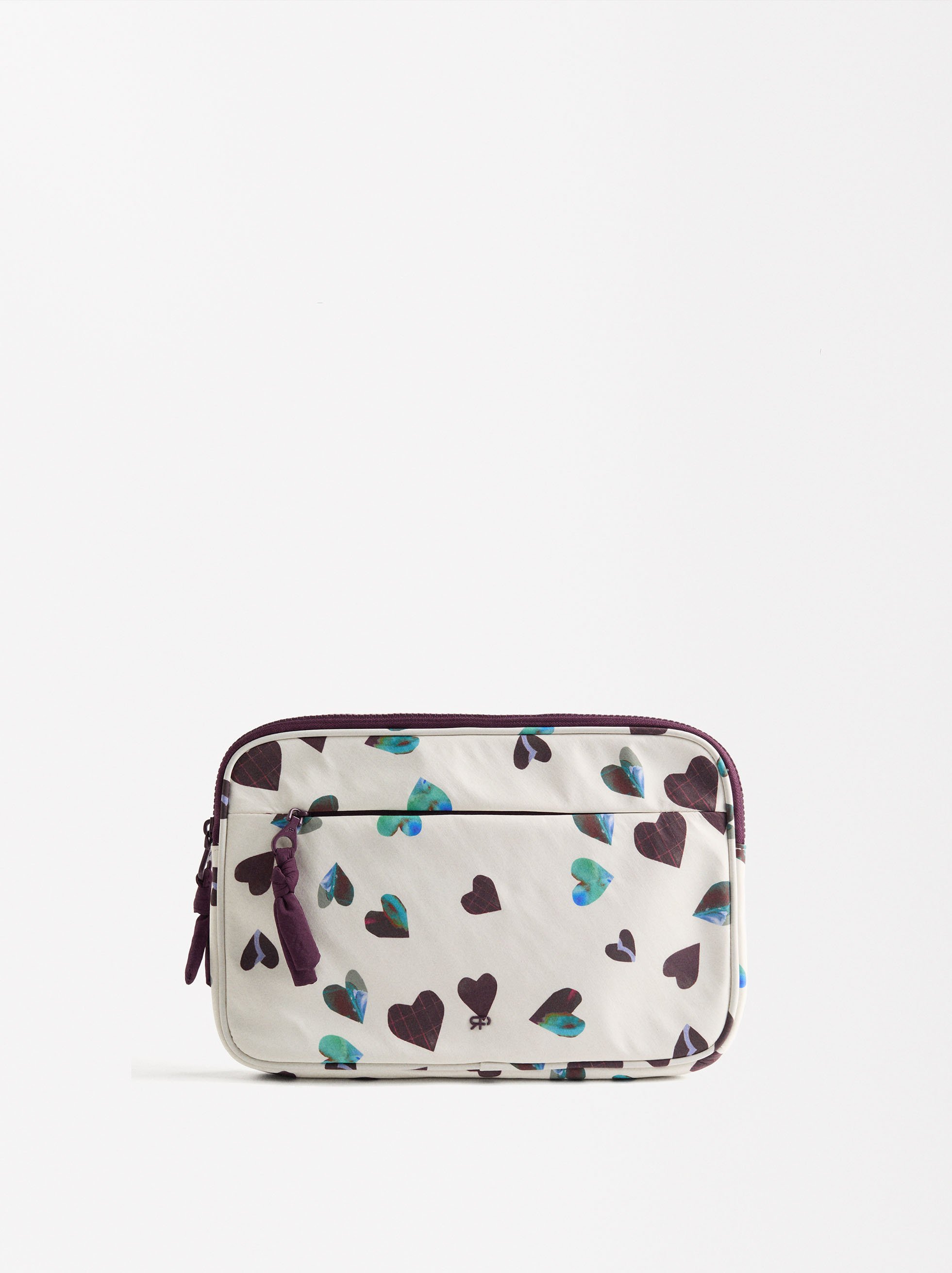Custodia in nylon per tablet 11" stampa di cuori image number 0.0